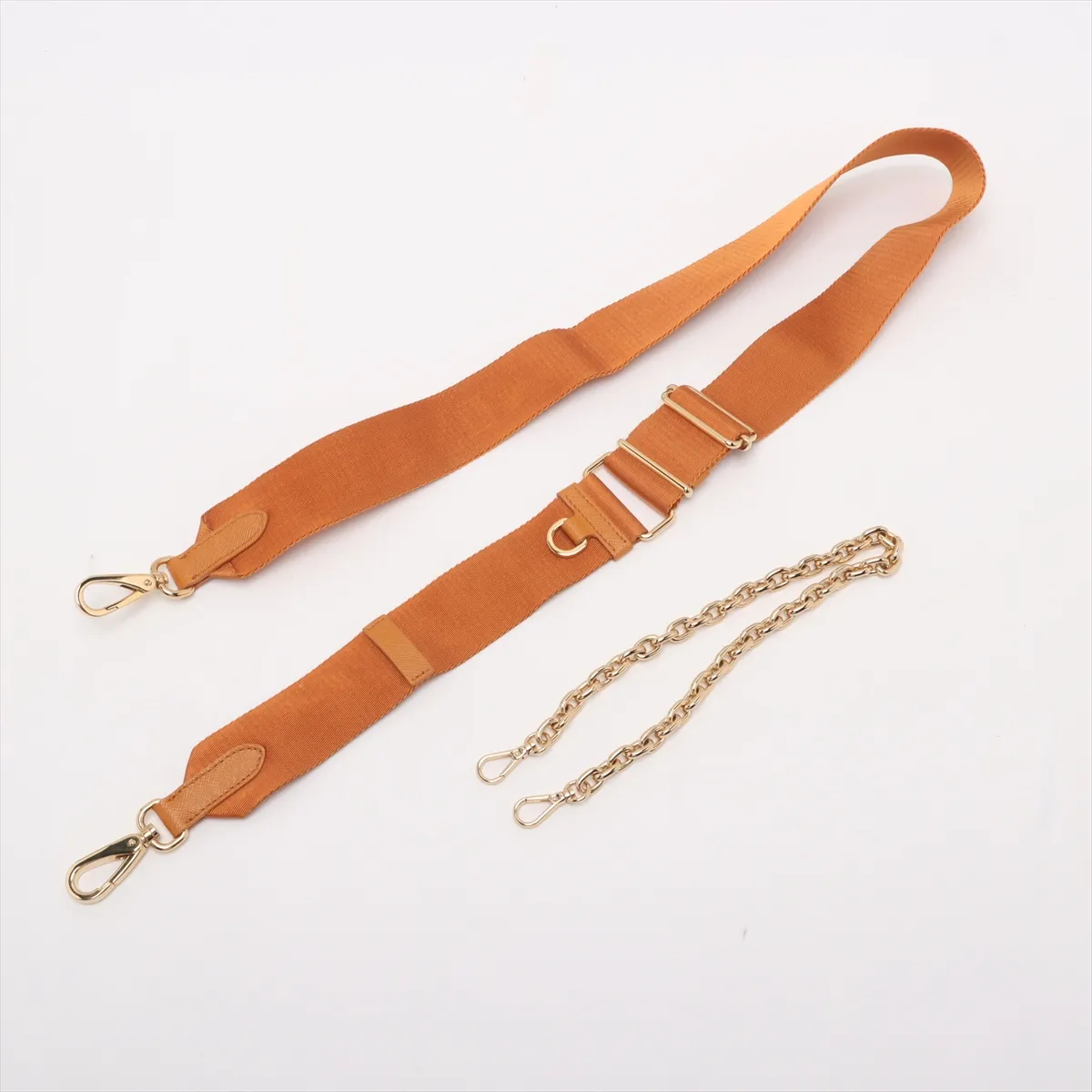 Tessuto Nylon x Leather 2-Way Shoulder Bag, Orange, 1BH204 — view 5