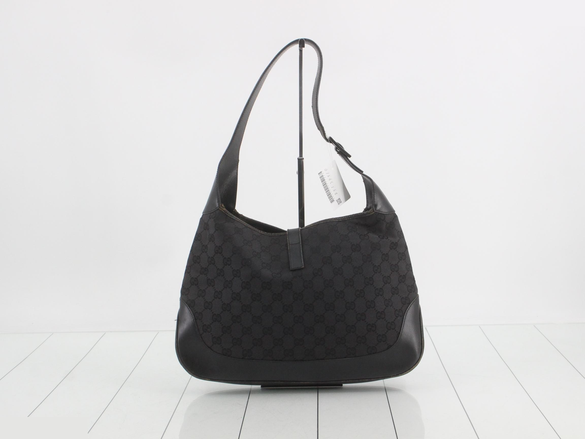 (older model) Jackie GG canvas black one-shoulder bag — view 2