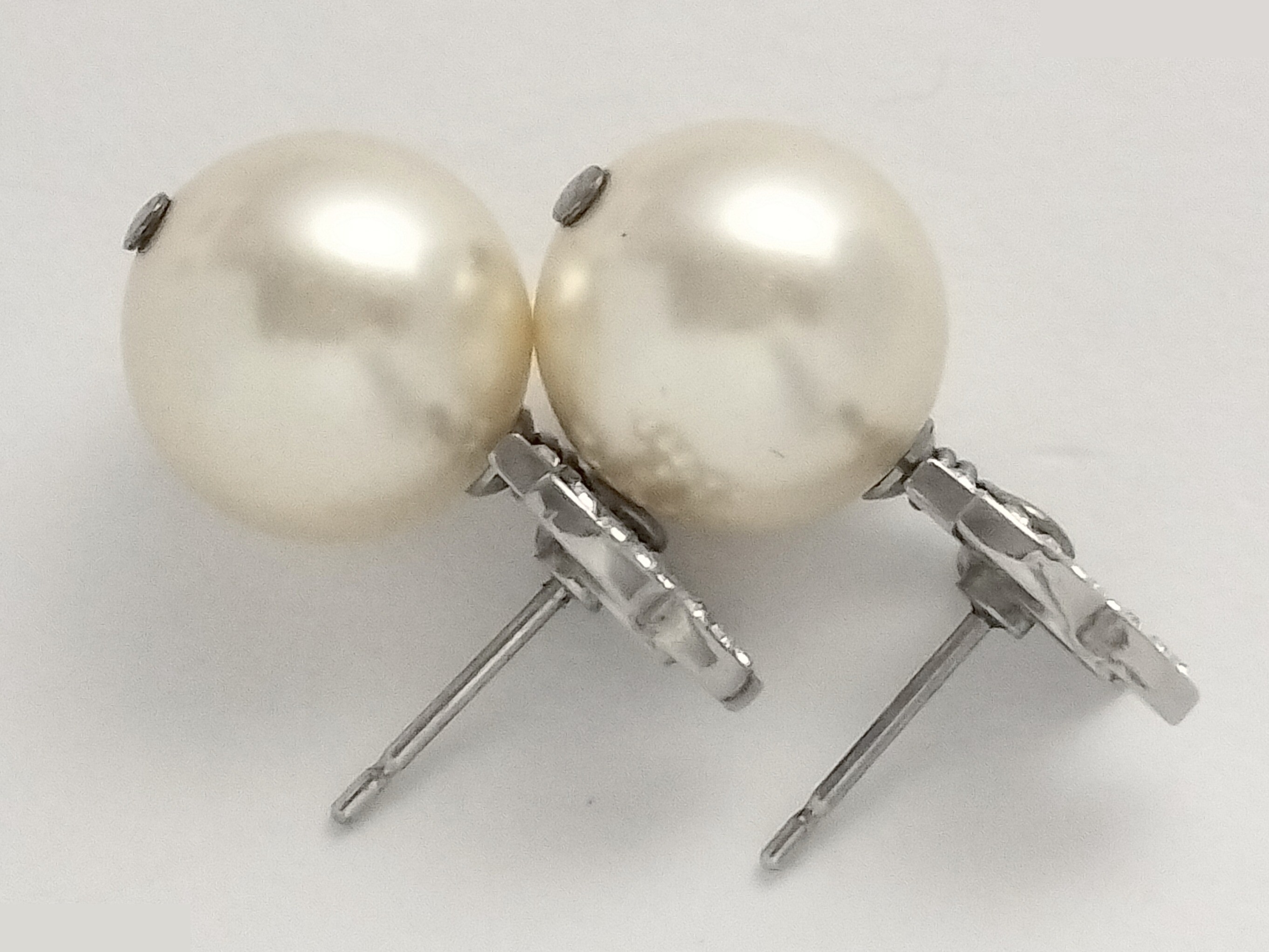 Coco Rhinestone F Pearl Earrings — view 4