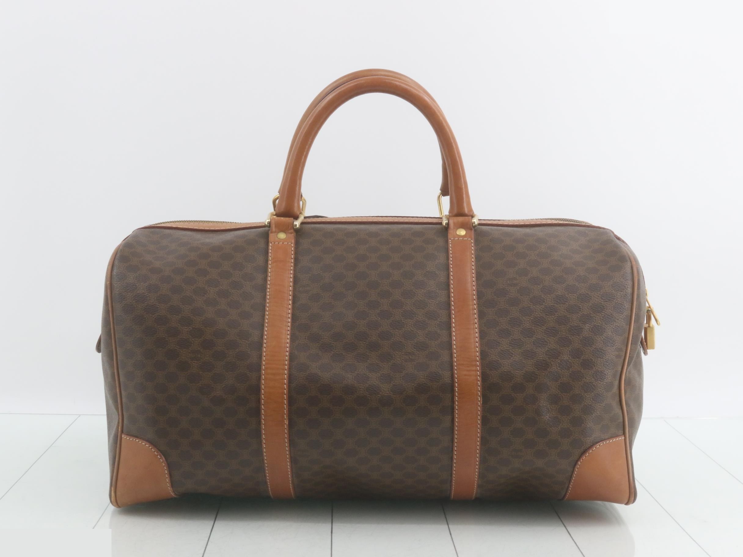 Macadam PVC/Leather Boston Bag, Brown — view 2