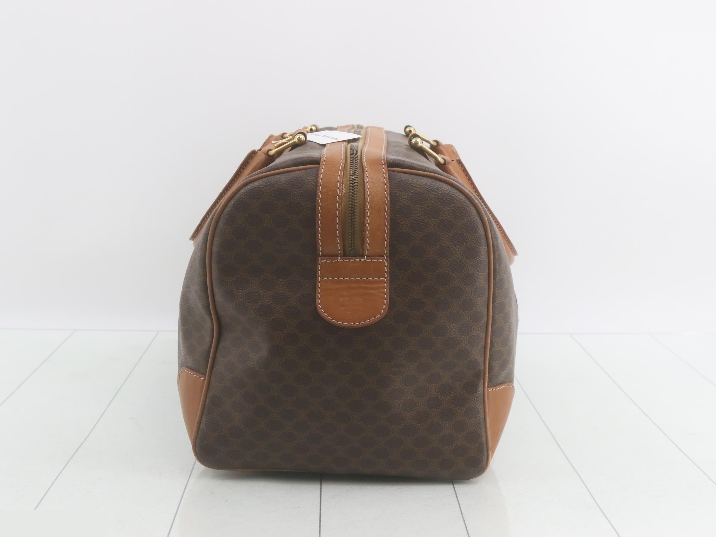 Macadam PVC/Leather Boston Bag, Brown — view 3