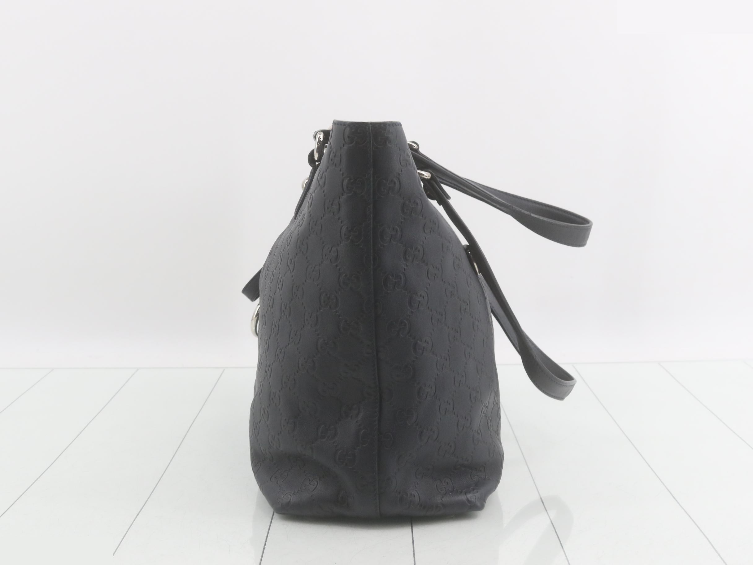Horsebit Guccissima Tote Bag, Black — view 3
