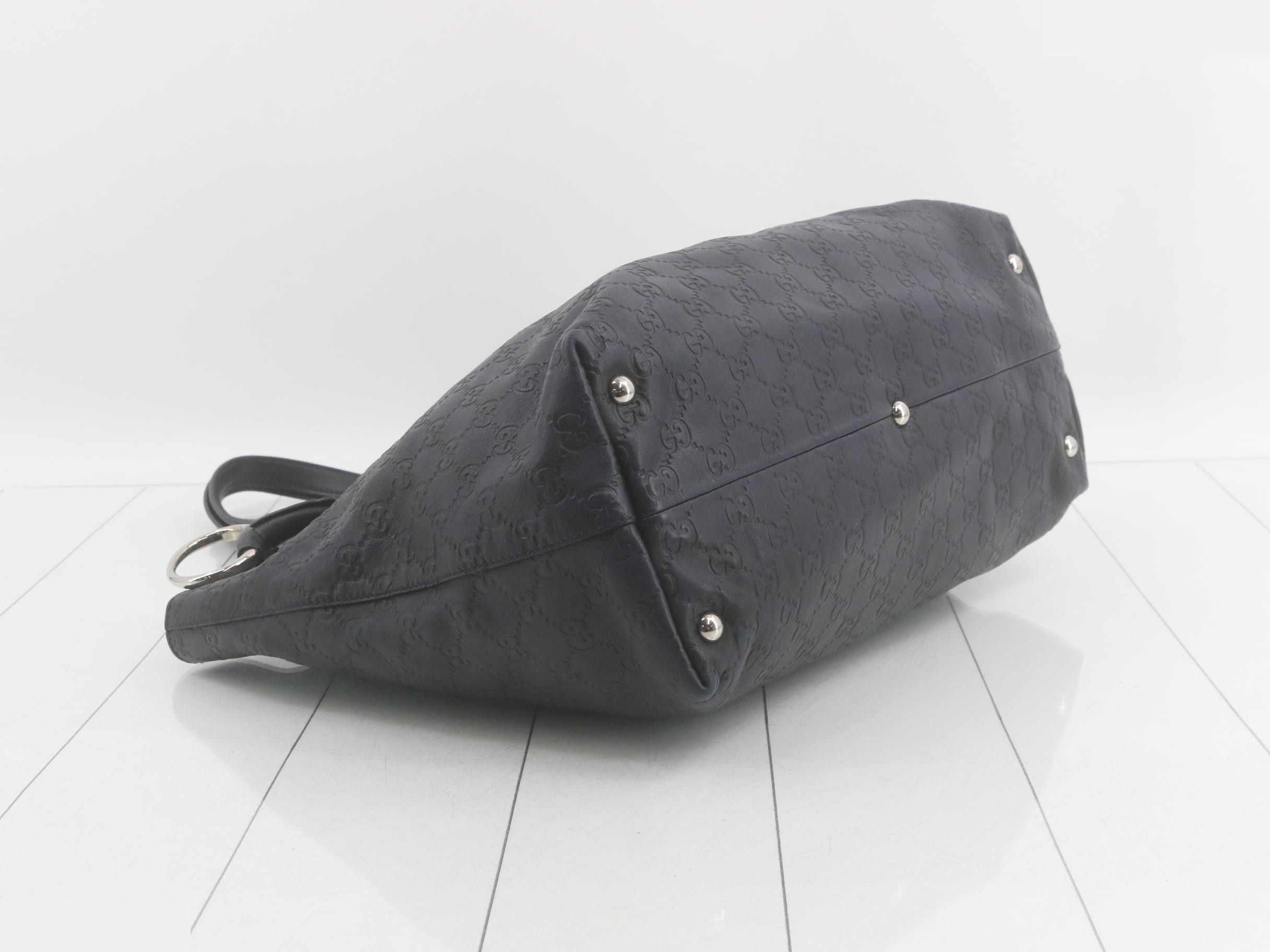 Horsebit Guccissima Tote Bag, Black — view 5
