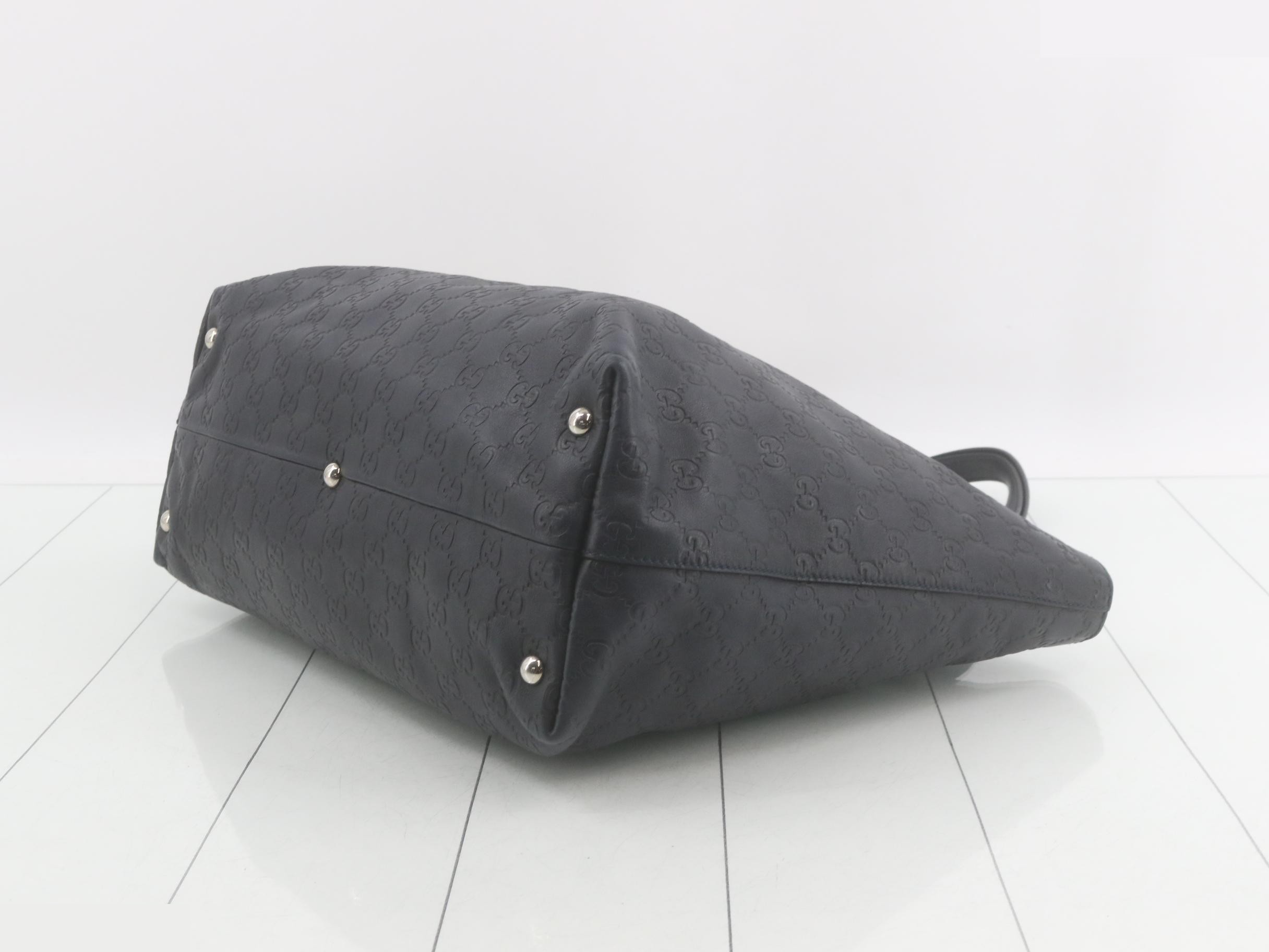 Horsebit Guccissima Tote Bag, Black — view 6