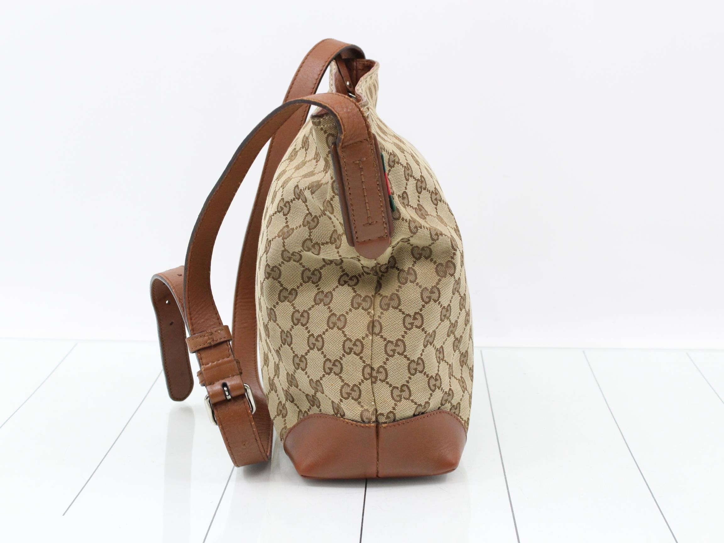 GG Canvas Leather Shoulder Bag — view 3