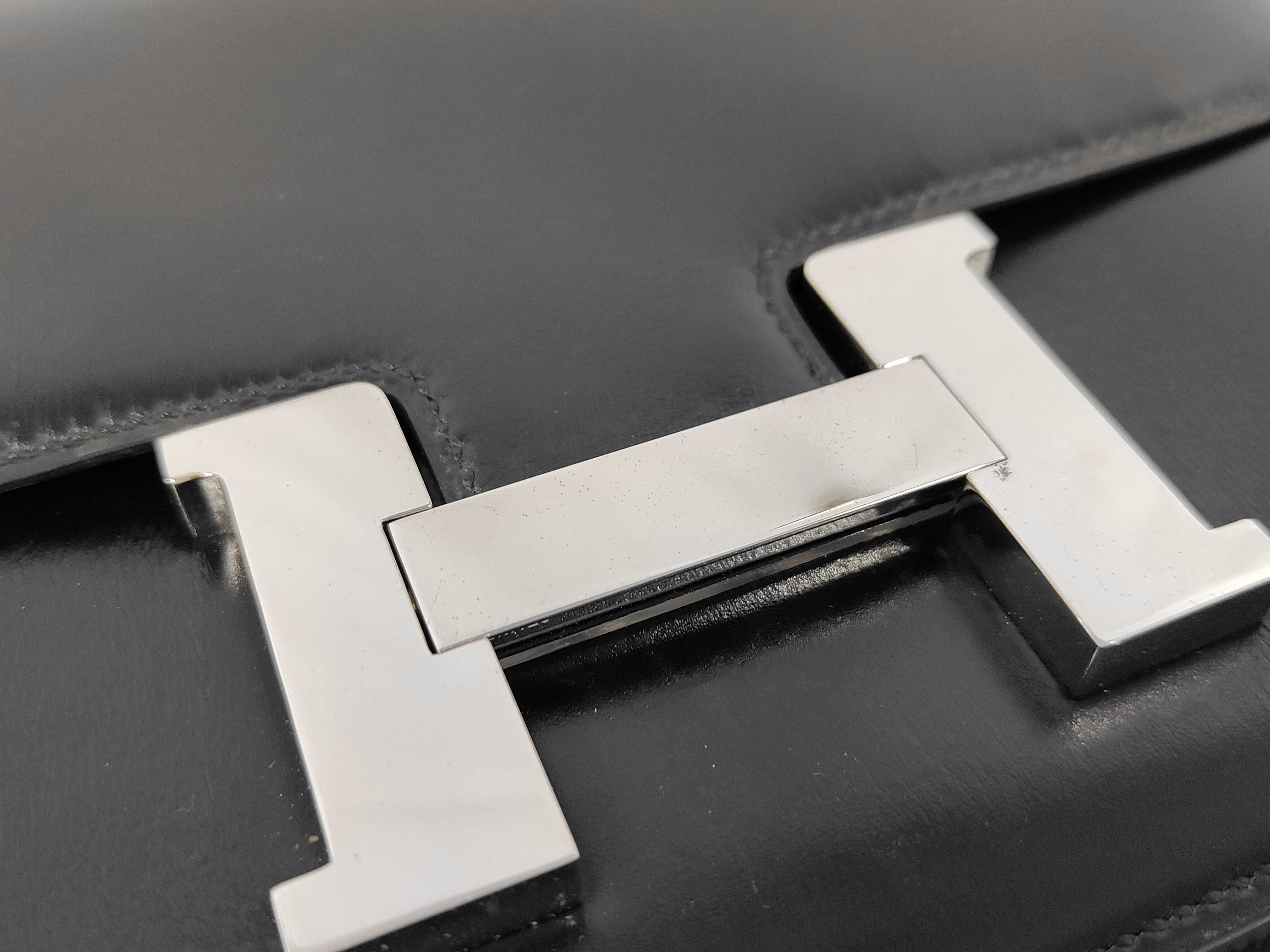Constance 23 Box Calf Black Silver Hardware Shoulder Bag — view 7