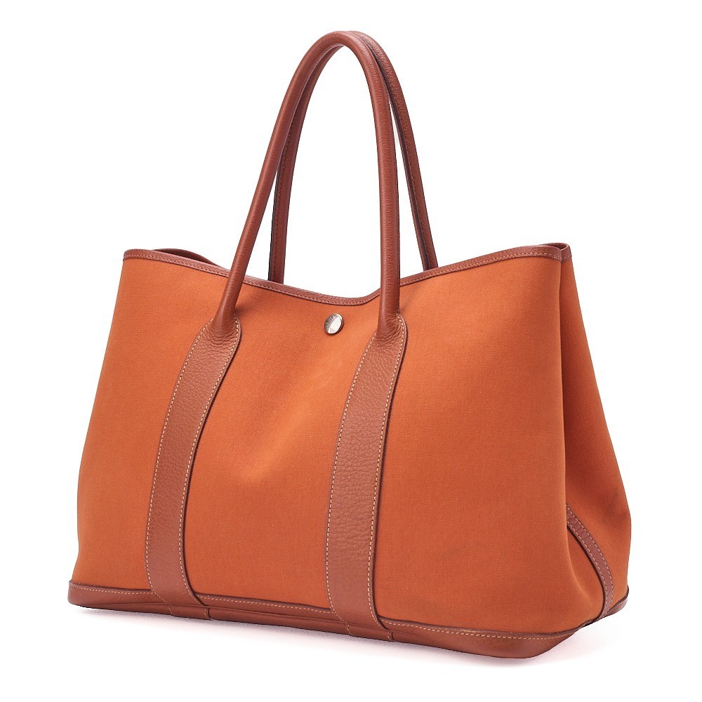 Garden Party TPM Toile H Tote Bag Orange SV Hardware — view 4