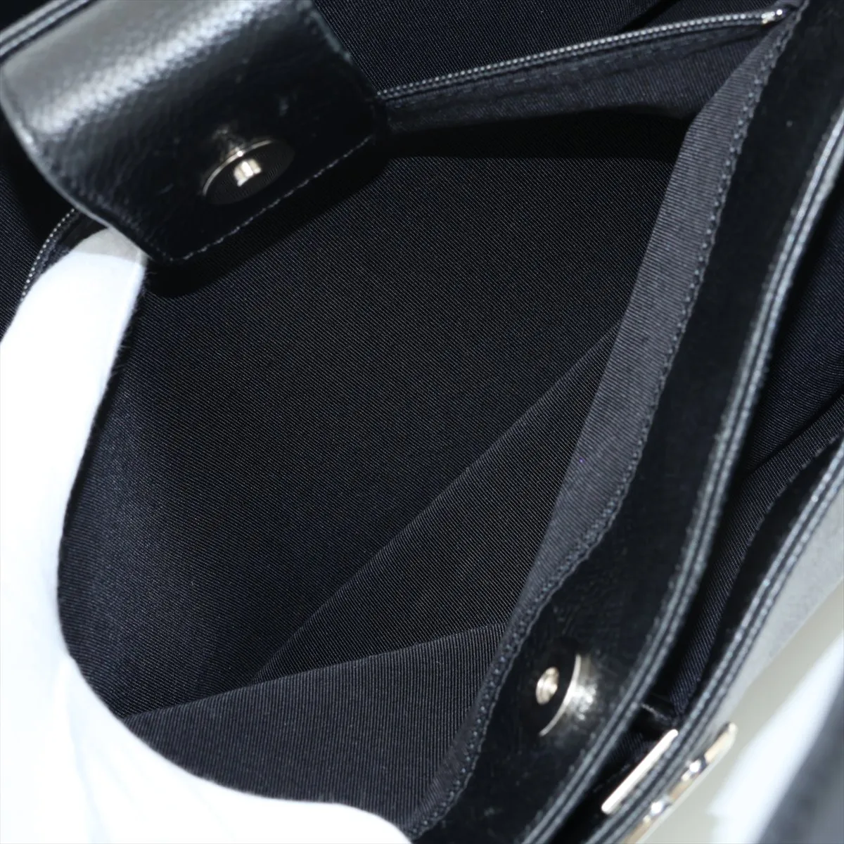 Executive Leather 2-Way Handbag, Black with Silver Hardware, Item No. 11930969, Series No. 11 — view 11