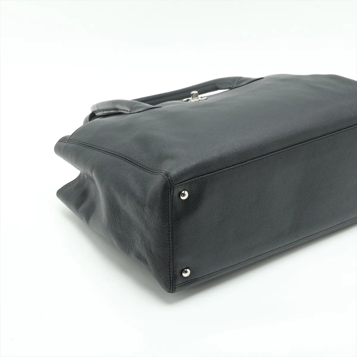 Executive Leather 2-Way Handbag, Black with Silver Hardware, Item No. 11930969, Series No. 11 — view 4