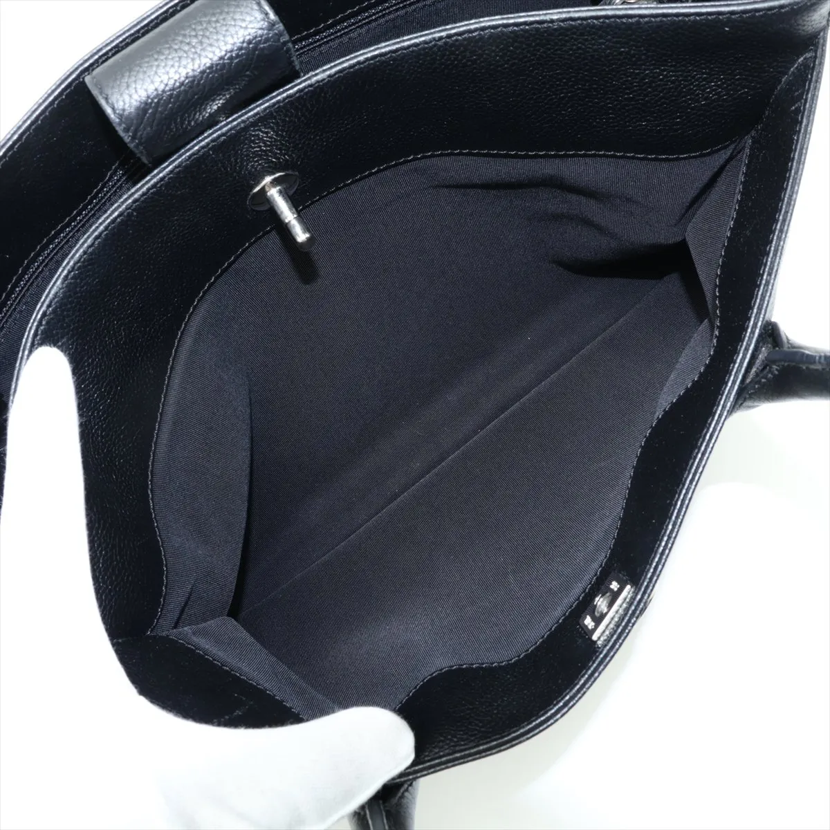 Executive Leather 2-Way Handbag, Black with Silver Hardware, Item No. 11930969, Series No. 11 — view 8