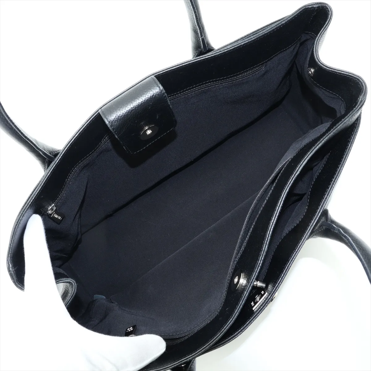 Executive Leather 2-Way Handbag, Black with Silver Hardware, Item No. 11930969, Series No. 11 — view 9