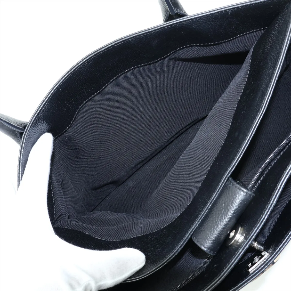 Executive Leather 2-Way Handbag, Black with Silver Hardware, Item No. 11930969, Series No. 11 — view 10