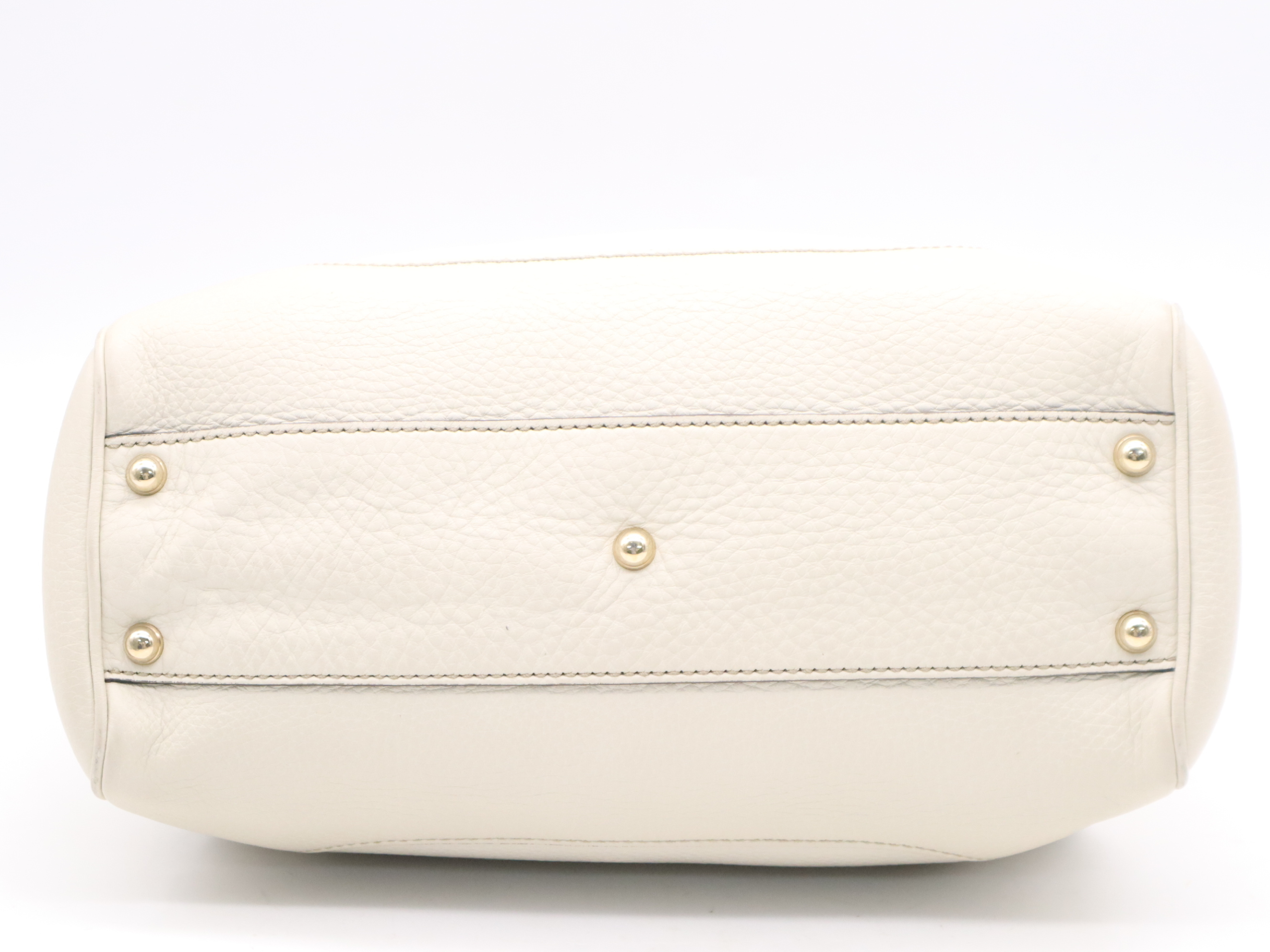 308360 Leather Bamboo Ivory Handbag — view 4