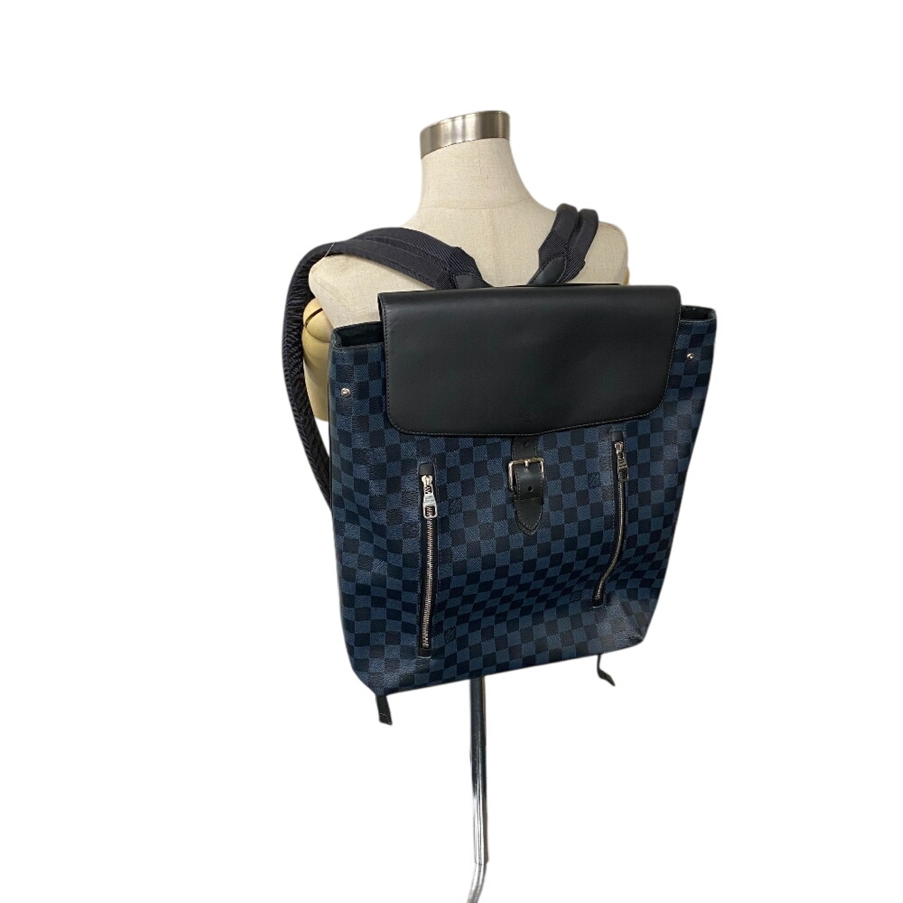 N41586 TJ1126 Newport Damier Cobalt Leather Backpack/Daypack — view 12