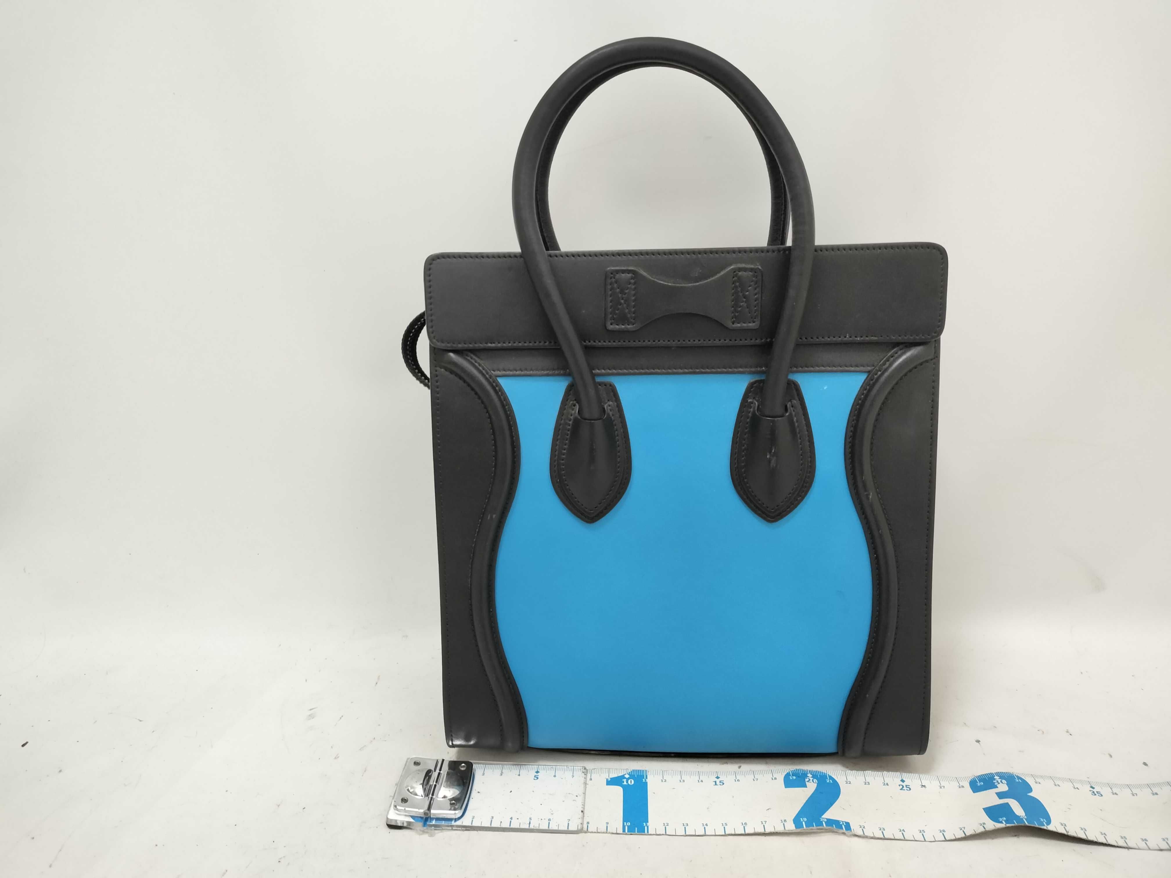 FR- Luggage Micro Shopper Leather Handbag Blue — view 2
