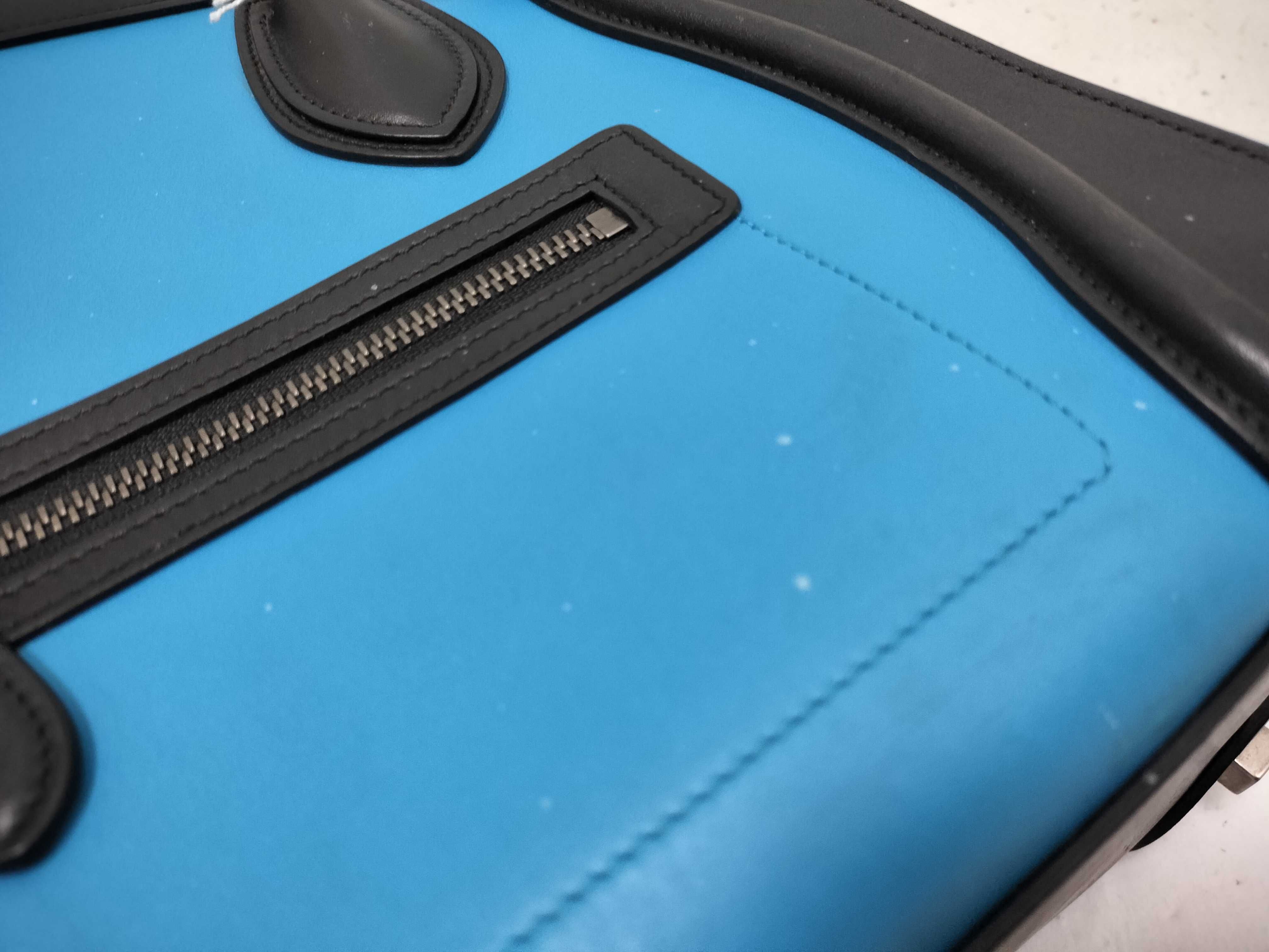 FR- Luggage Micro Shopper Leather Handbag Blue — view 14