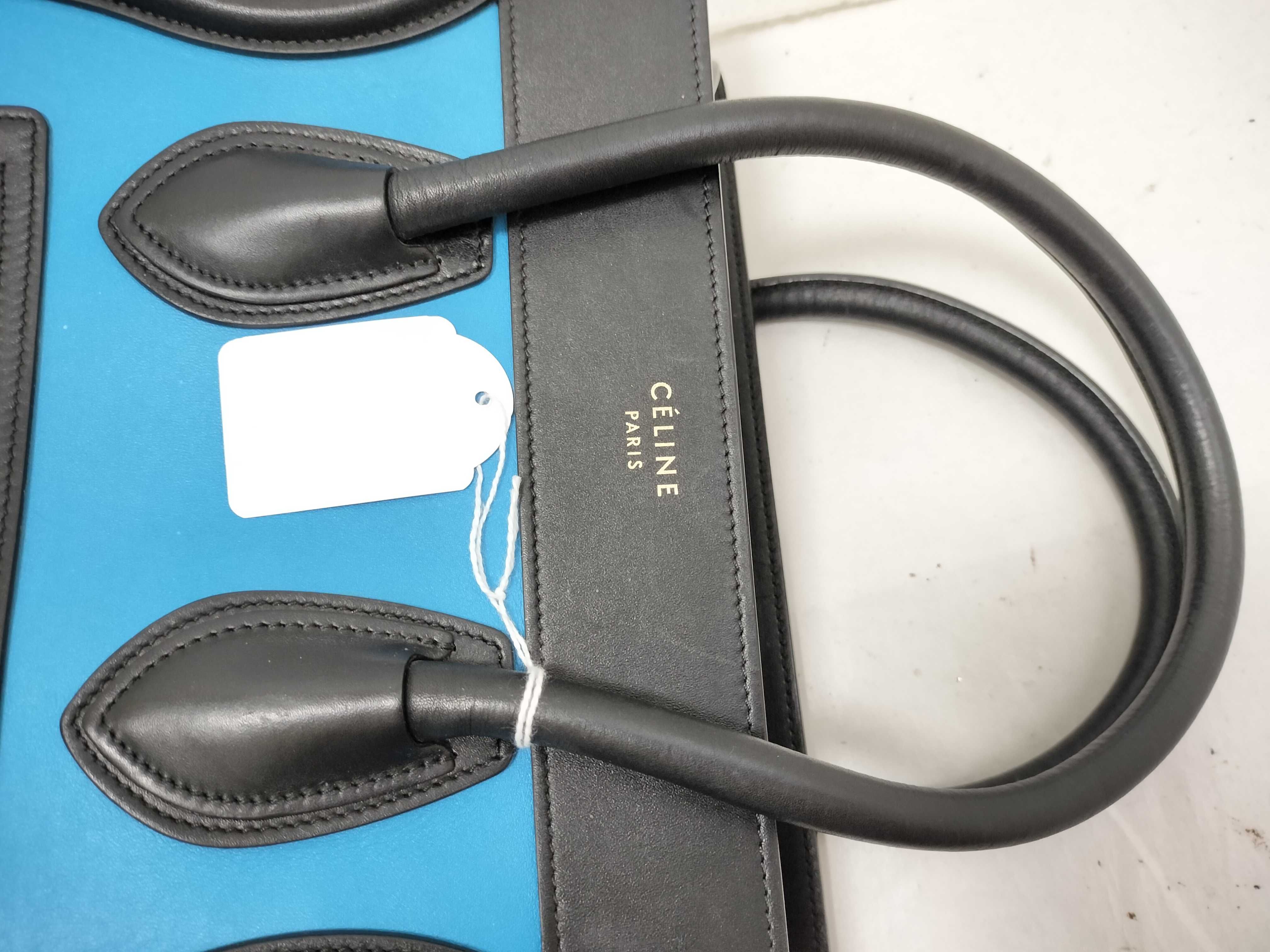 FR- Luggage Micro Shopper Leather Handbag Blue — view 3
