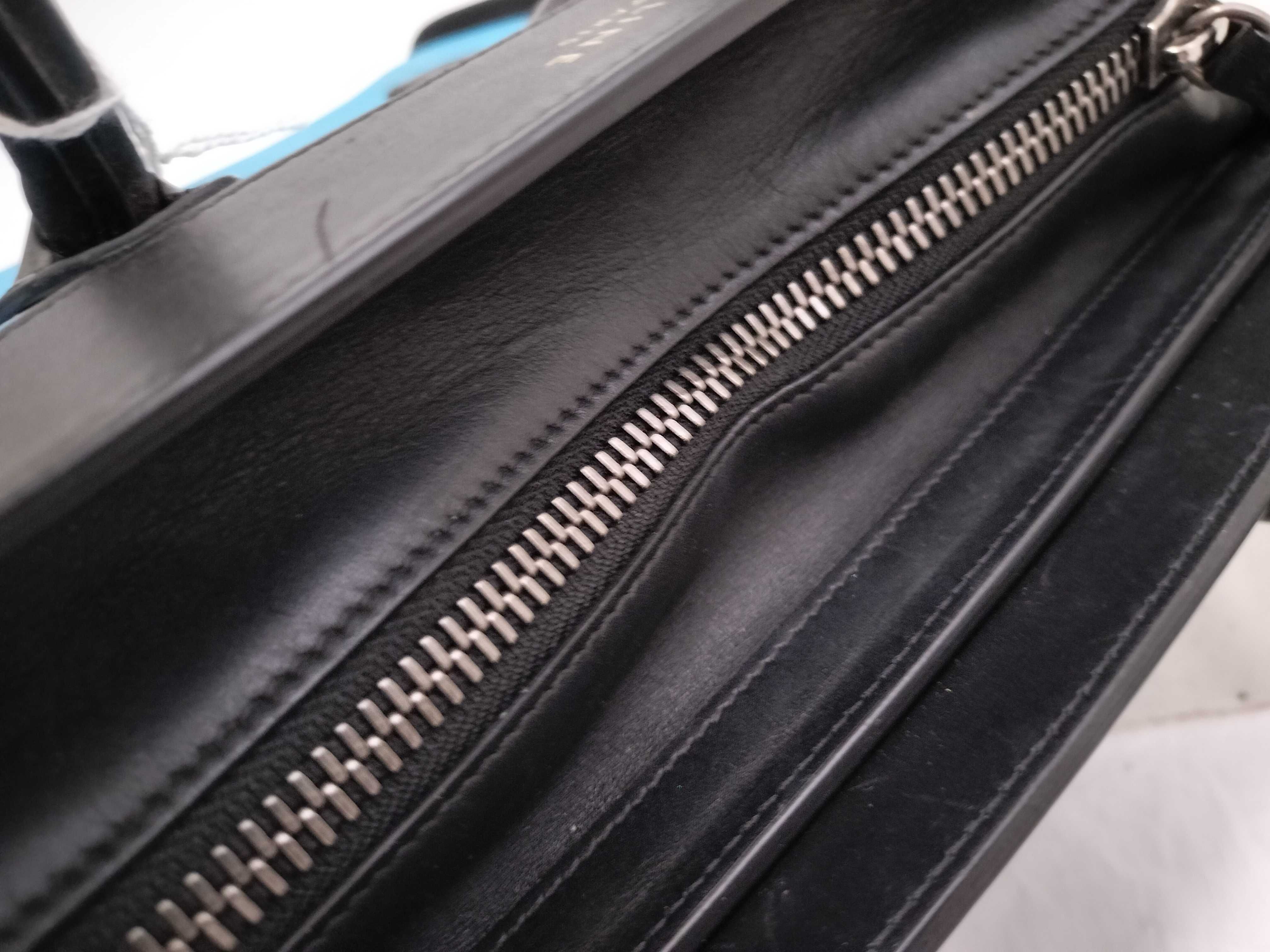 FR- Luggage Micro Shopper Leather Handbag Blue — view 6