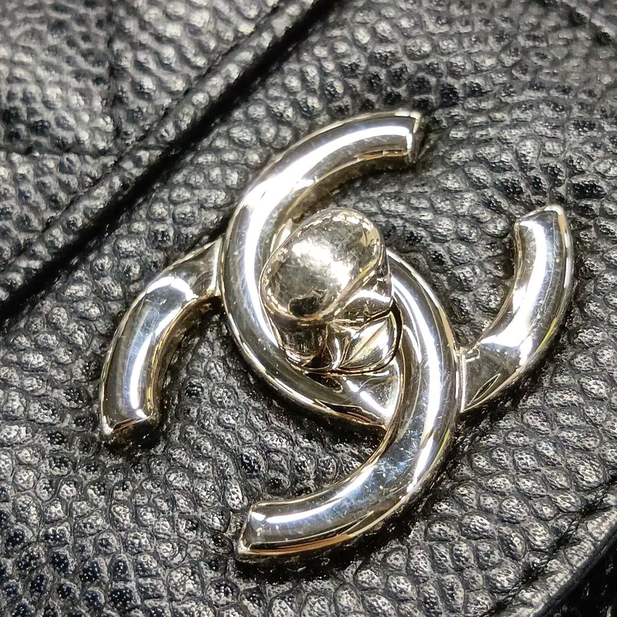 [Individually packaged] Chanel Large Matelassé 30 Caviar Skin Double Flap Double Chain Bag, Black with Silver Hardware, 18266629, Serial Number 18, A58600 — view 14