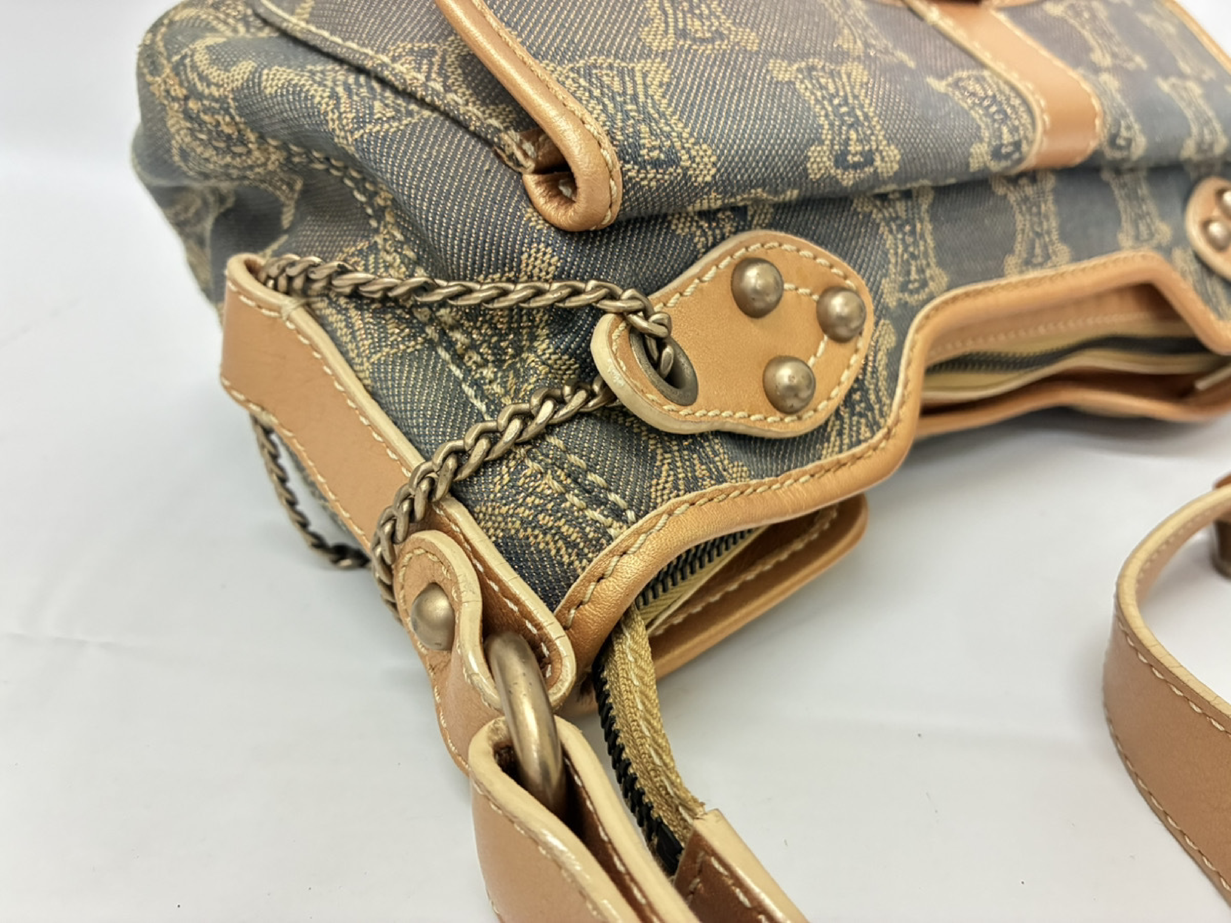 Paris Macadam One-Shoulder Bag Denim Handbag — view 5