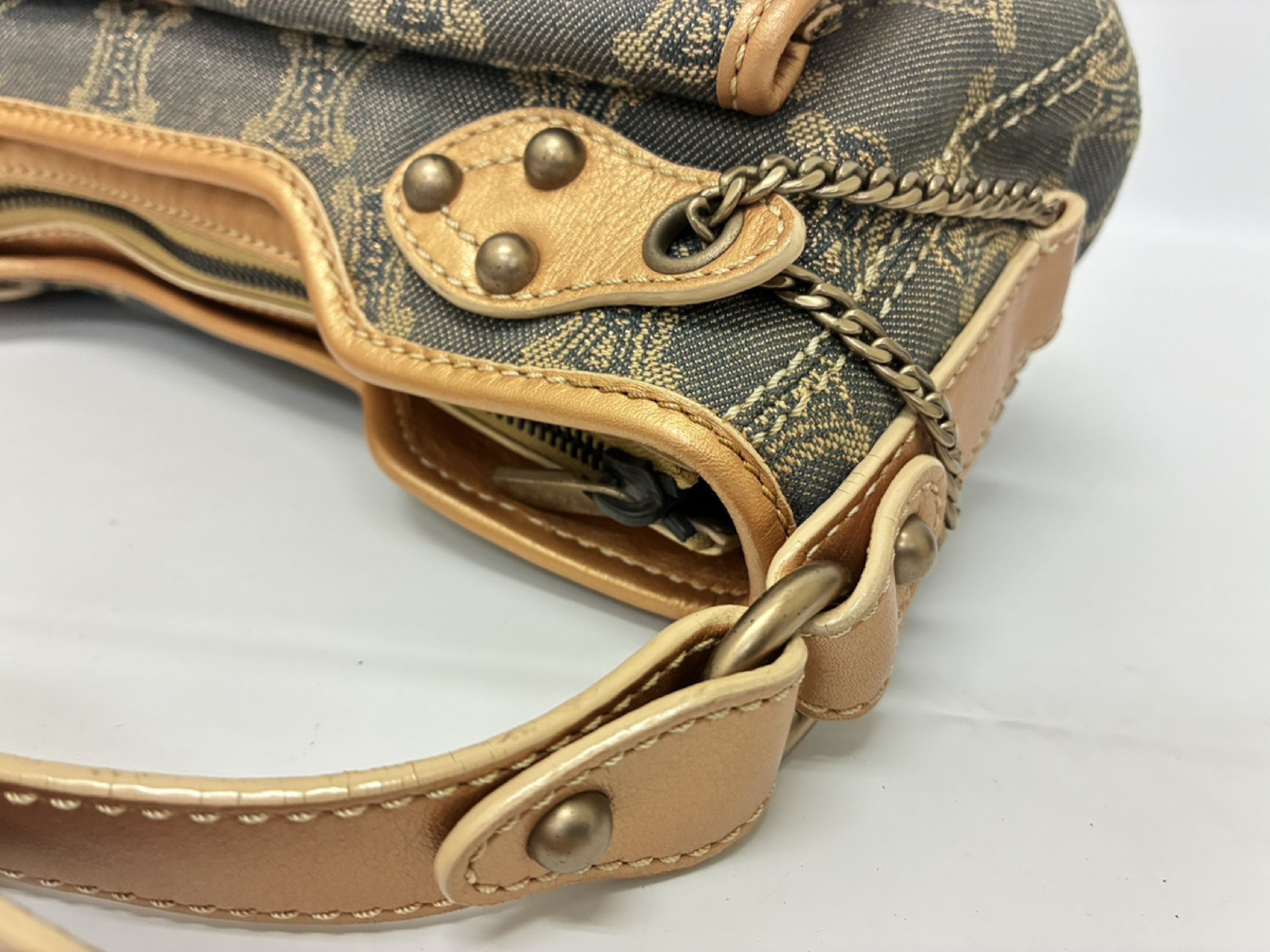Paris Macadam One-Shoulder Bag Denim Handbag — view 6
