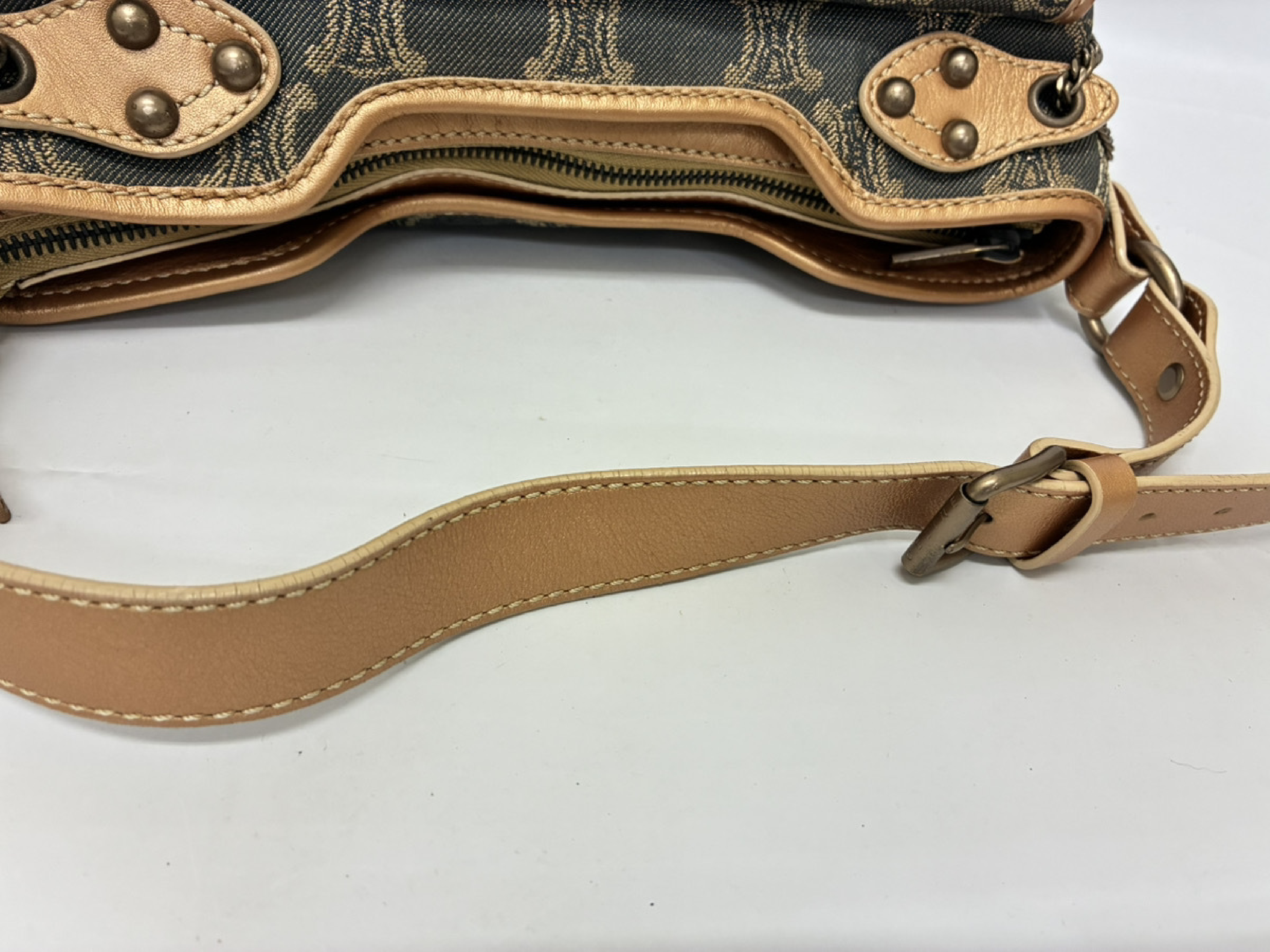 Paris Macadam One-Shoulder Bag Denim Handbag — view 7