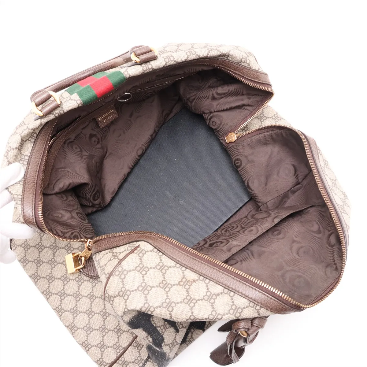 x Gucci The Hacker Project PVC x Leather 2-Way Boston Bag Brown 680124 — view 7