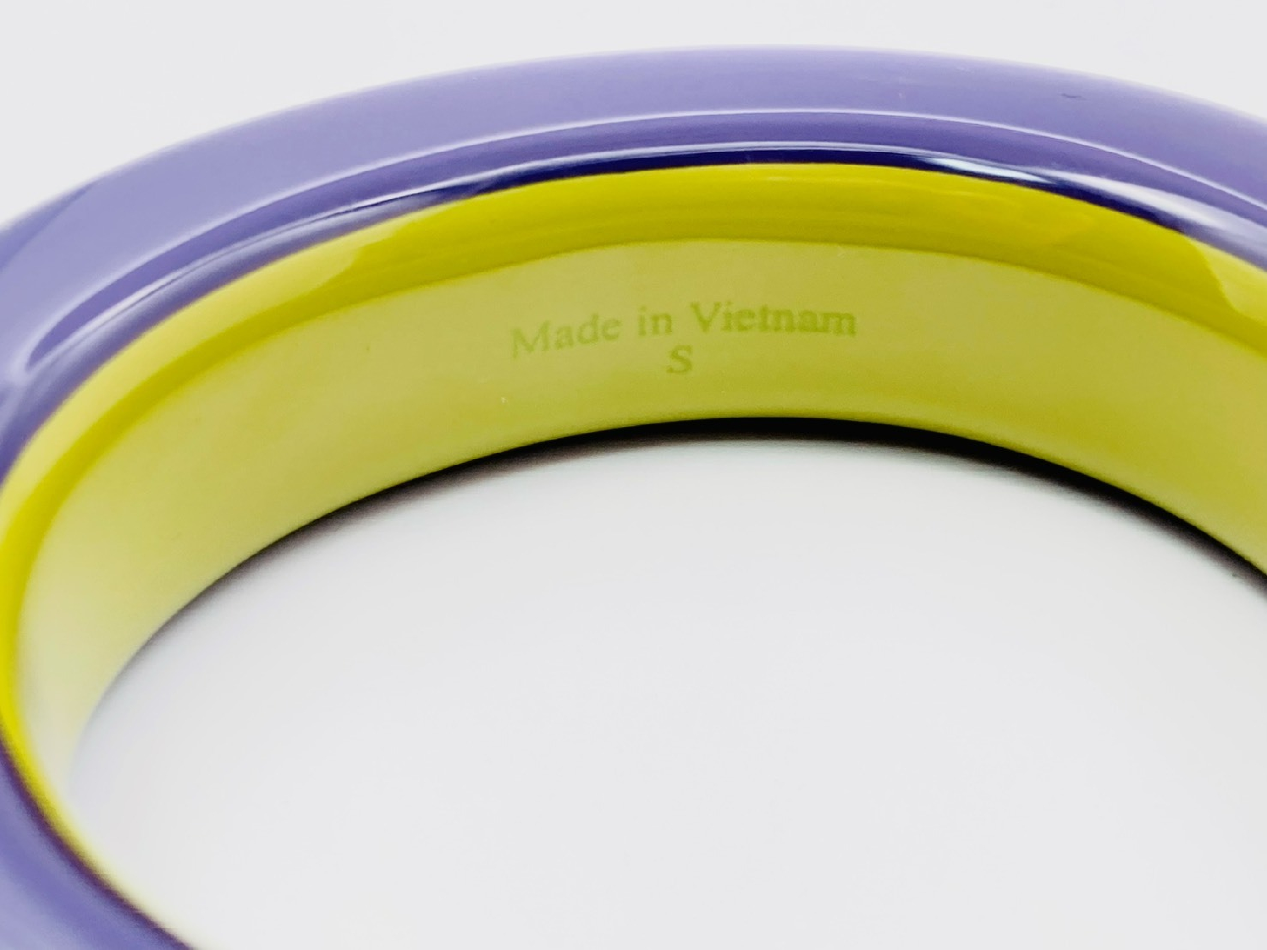 Lacquered Wood Slim Bangle #S Purple Bracelet/Bangle — view 3