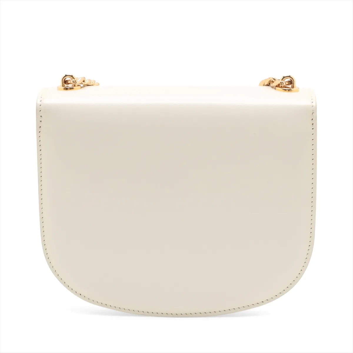 Triomphe Bouzas Leather Chain Shoulder Bag White — view 2