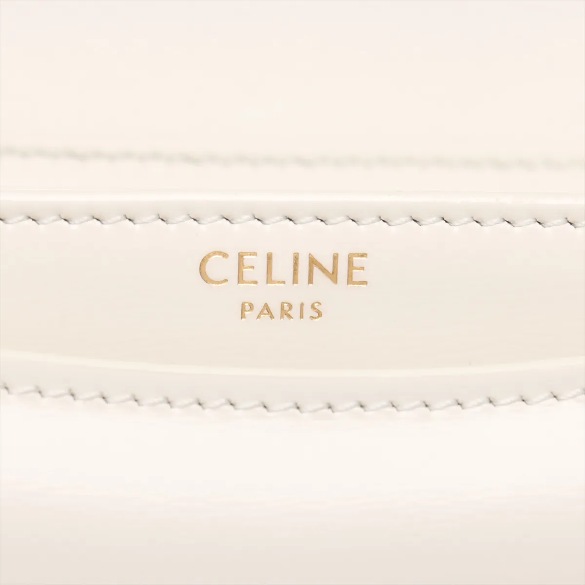 Triomphe Bouzas Leather Chain Shoulder Bag White — view 9