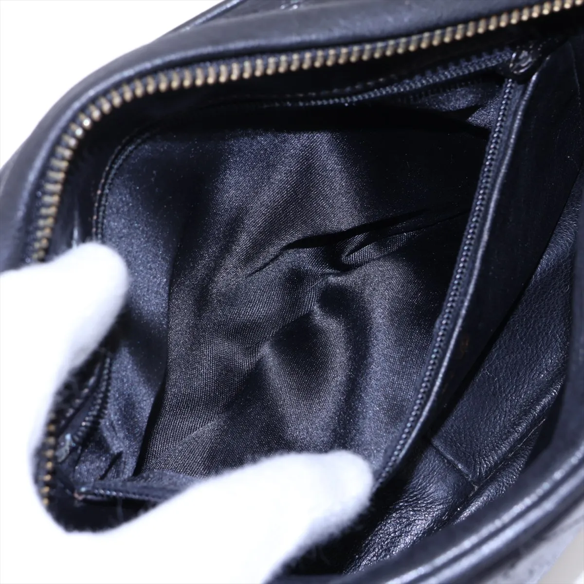 Matelassé Lambskin Chain Shoulder Bag with Fringe, Black with Gold Hardware, Item No. 1310123 — view 7