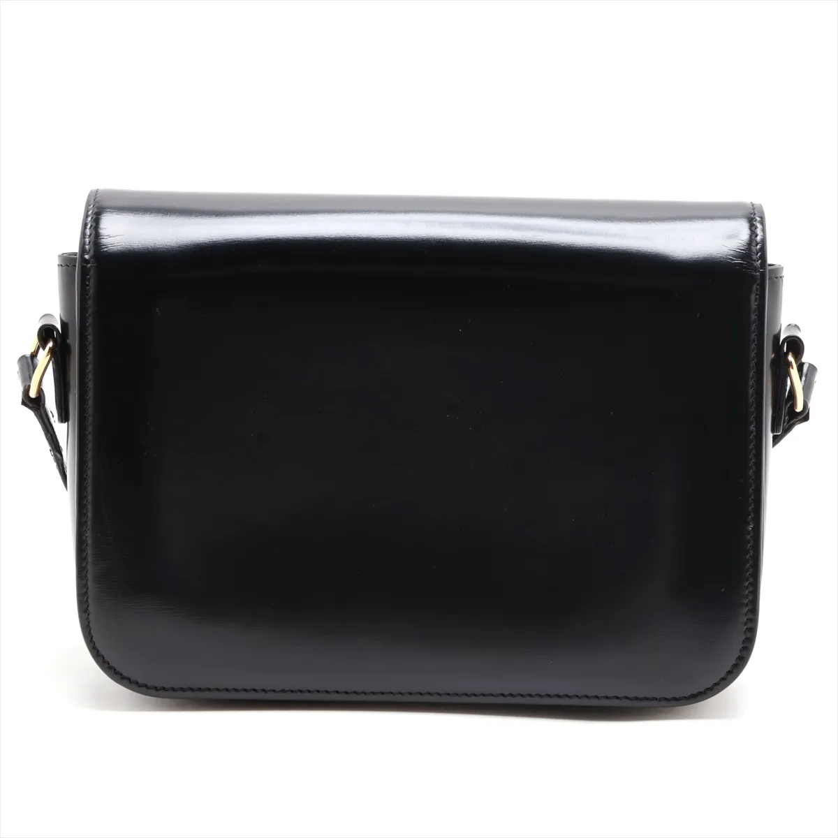 Triomphe Classic Leather Shoulder Bag, Black — view 2