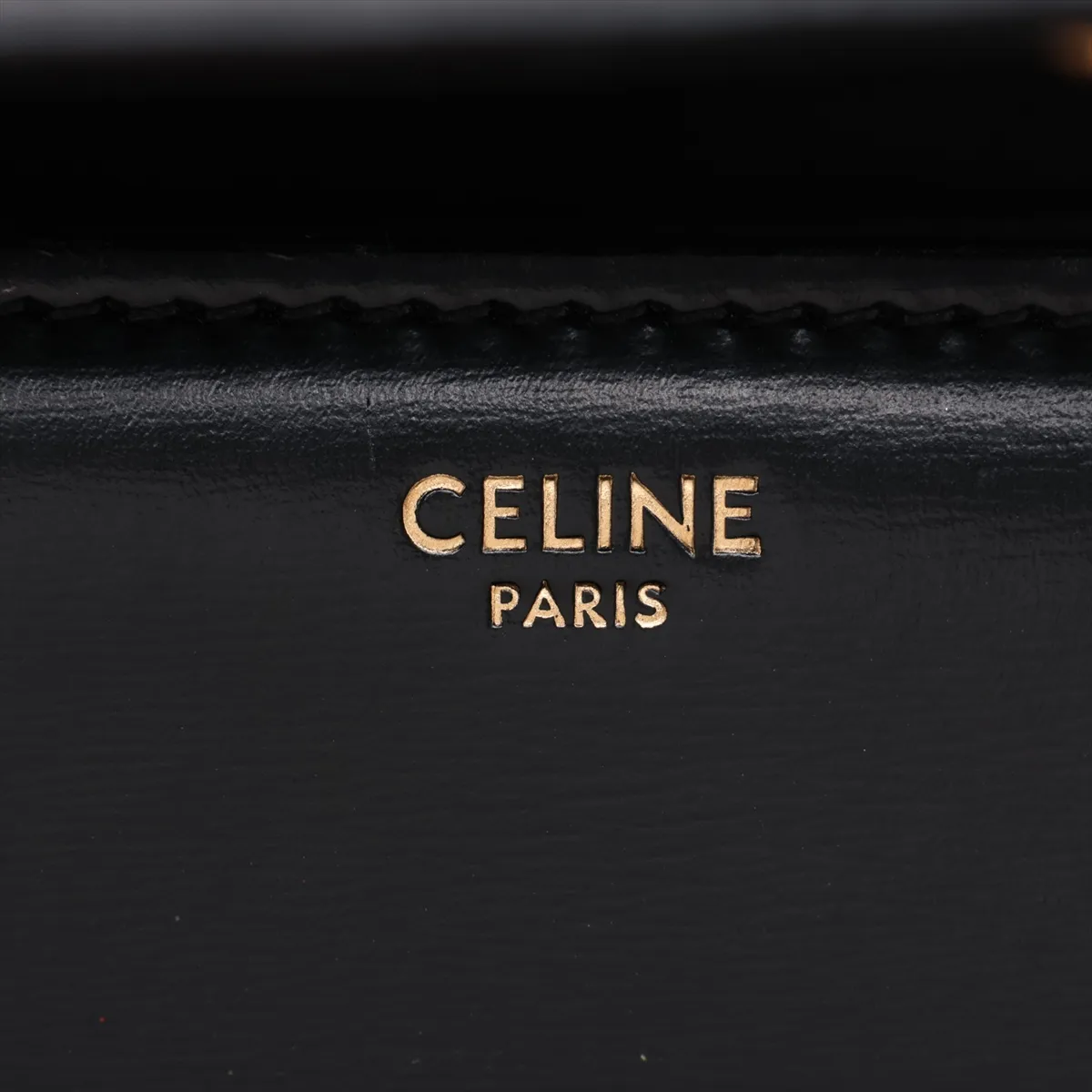Triomphe Classic Leather Shoulder Bag, Black — view 11
