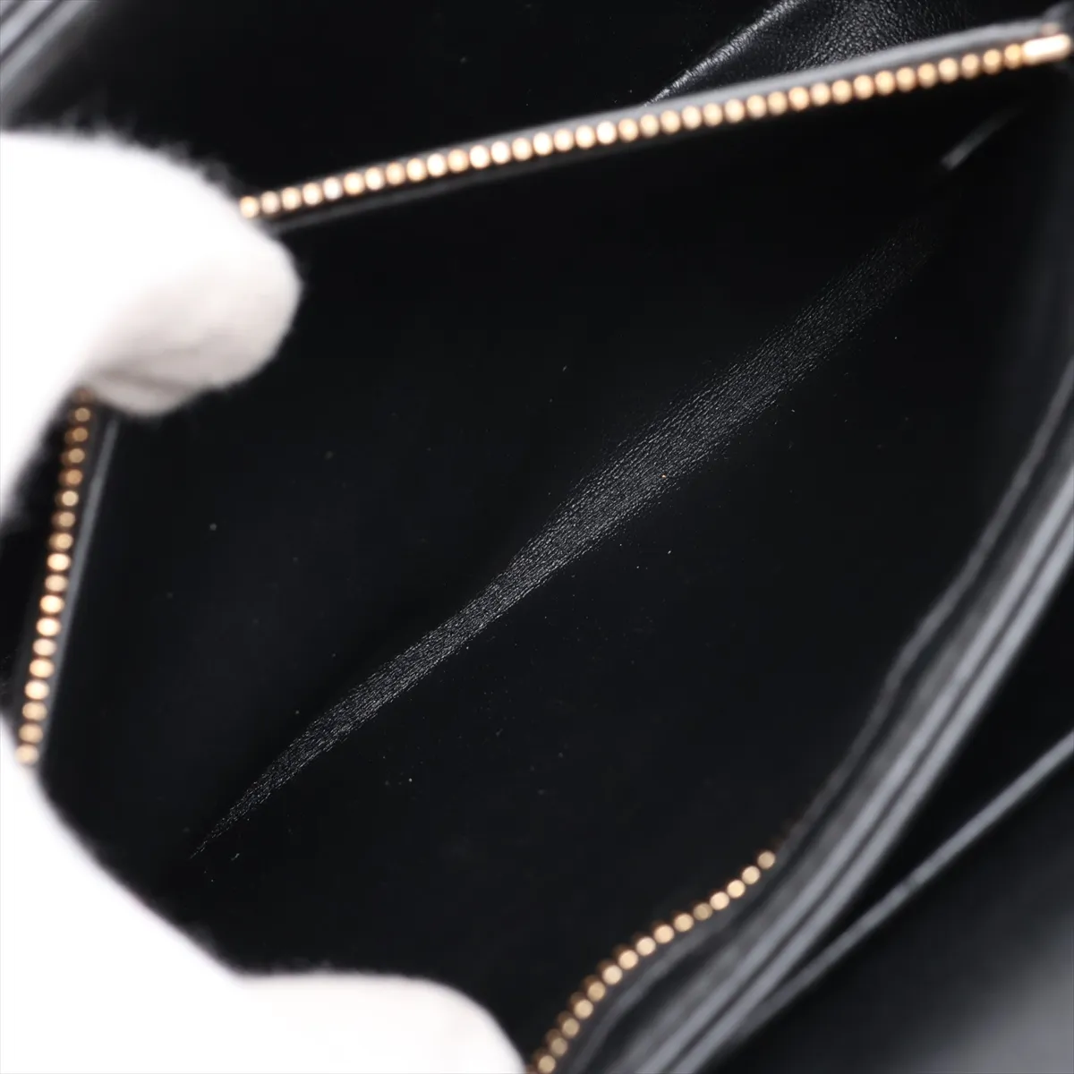 Triomphe Classic Leather Shoulder Bag, Black — view 7