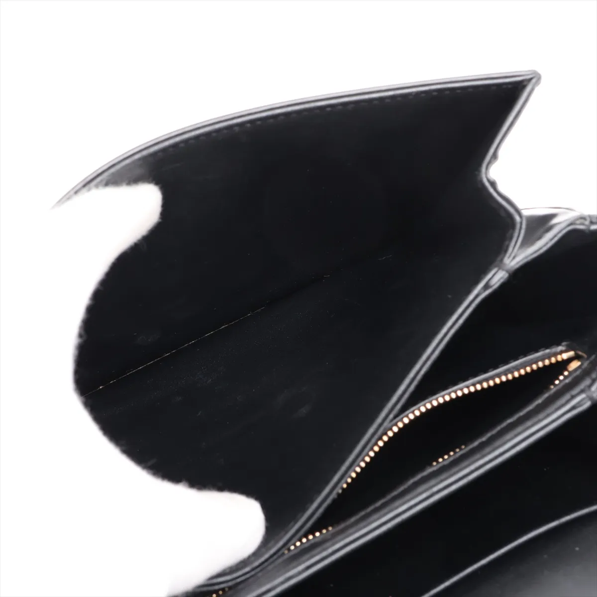 Triomphe Classic Leather Shoulder Bag, Black — view 8