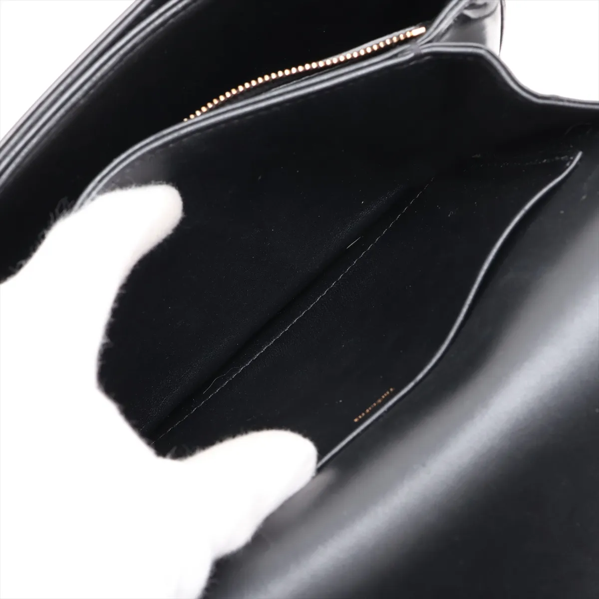 Triomphe Classic Leather Shoulder Bag, Black — view 9