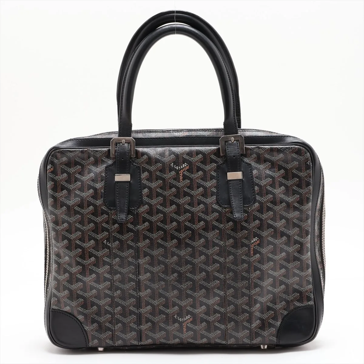 Ambassade PM PVC x Leather Business Bag, Black — view 2
