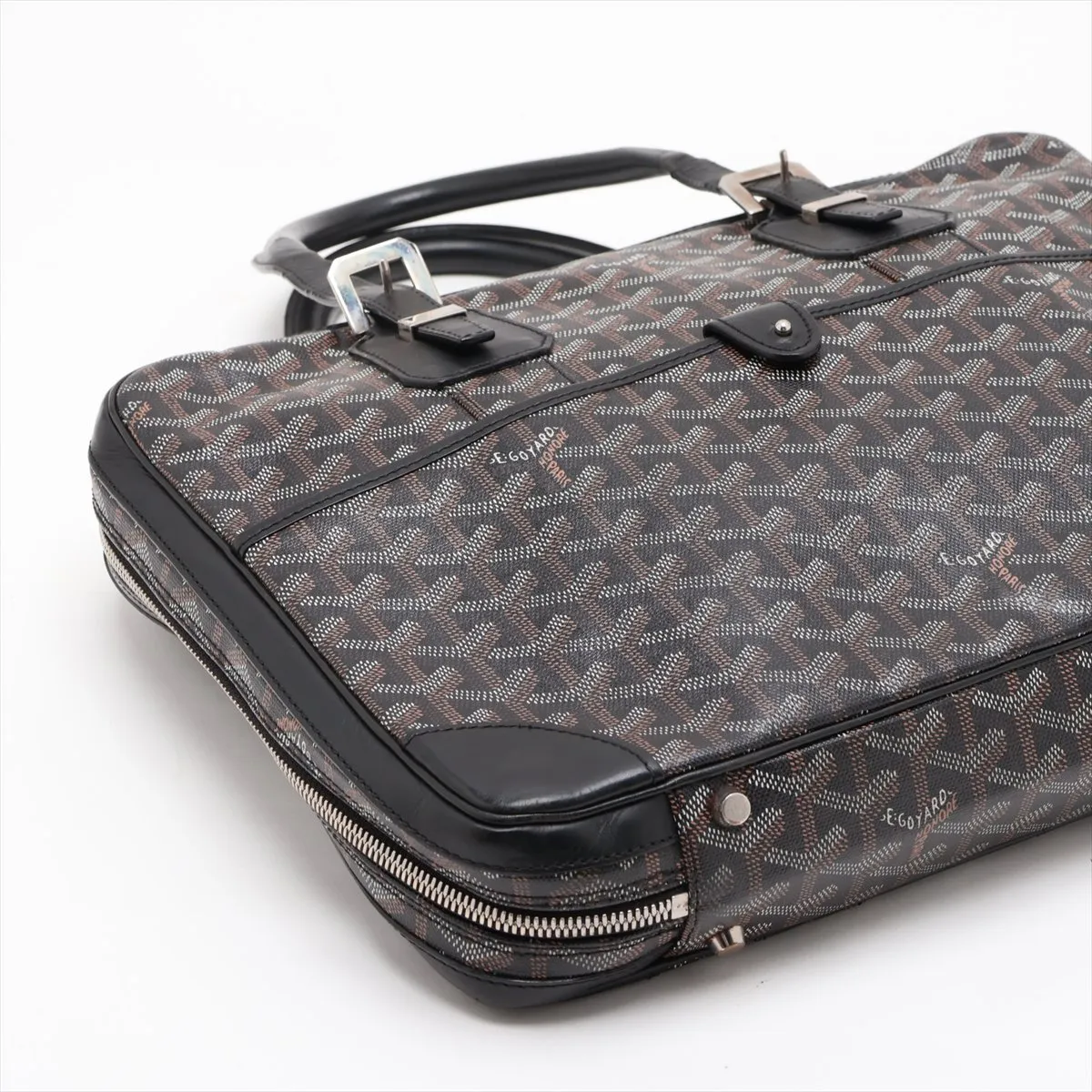 Ambassade PM PVC x Leather Business Bag, Black — view 4