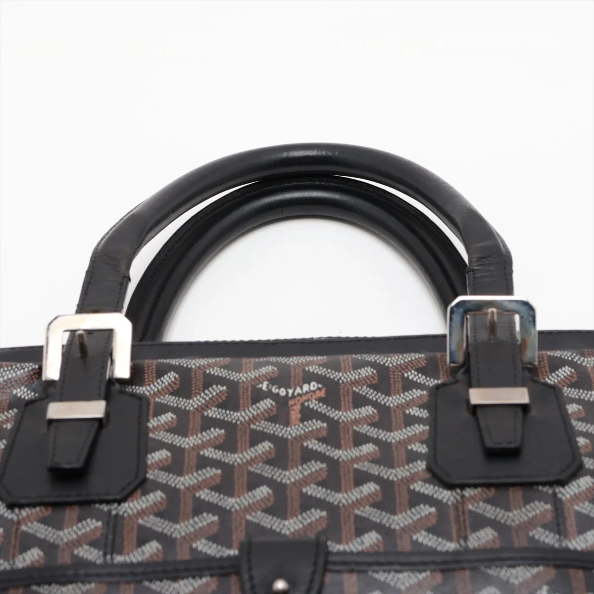 Ambassade PM PVC x Leather Business Bag, Black — view 6