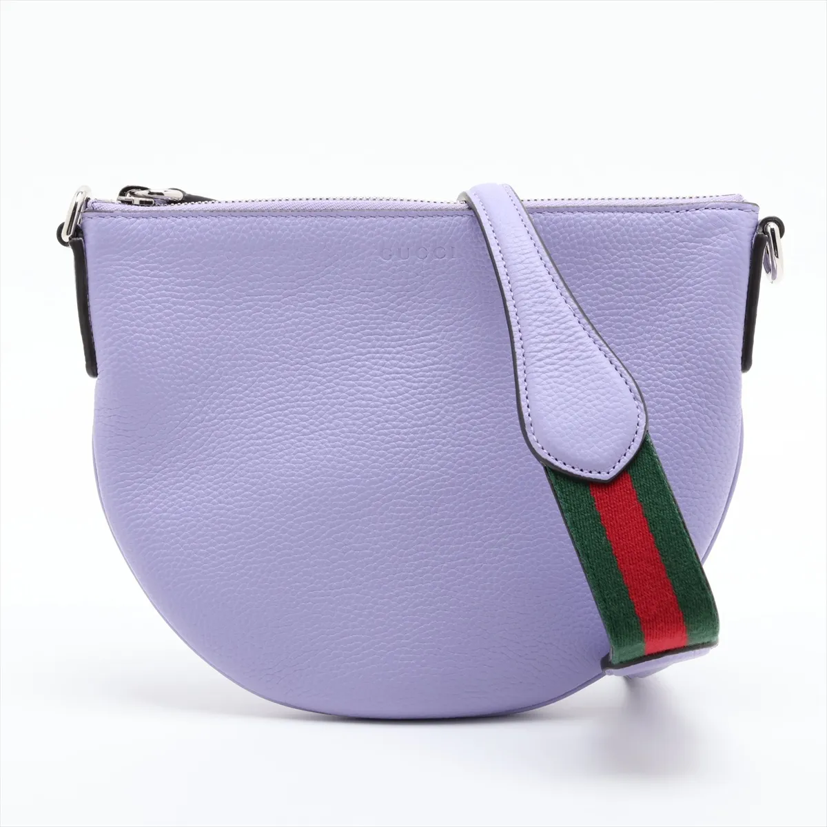 Leather Shoulder Bag, Purple, 824529