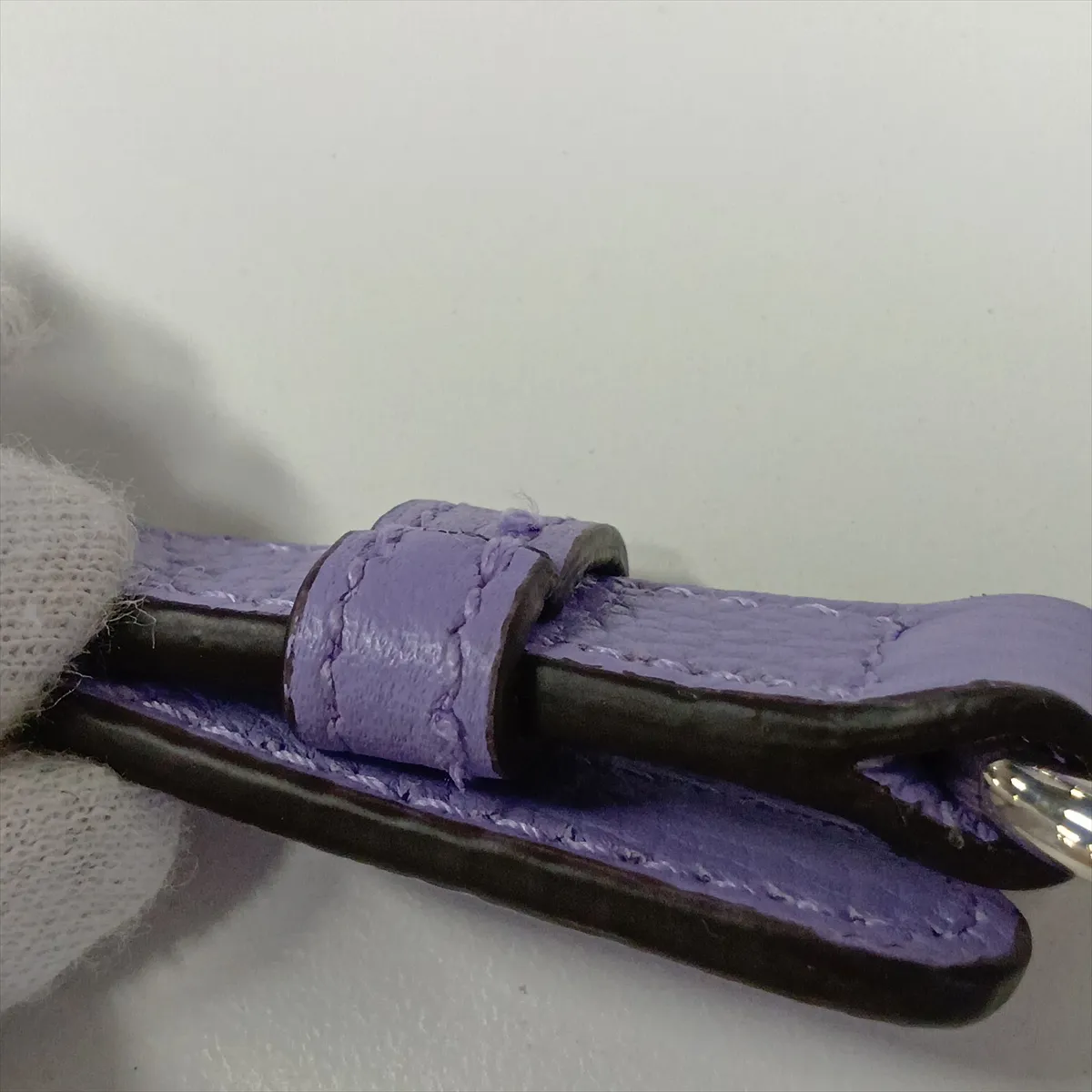 Leather Shoulder Bag, Purple, 824529 — view 13