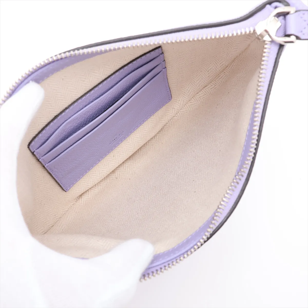 Leather Shoulder Bag, Purple, 824529 — view 6