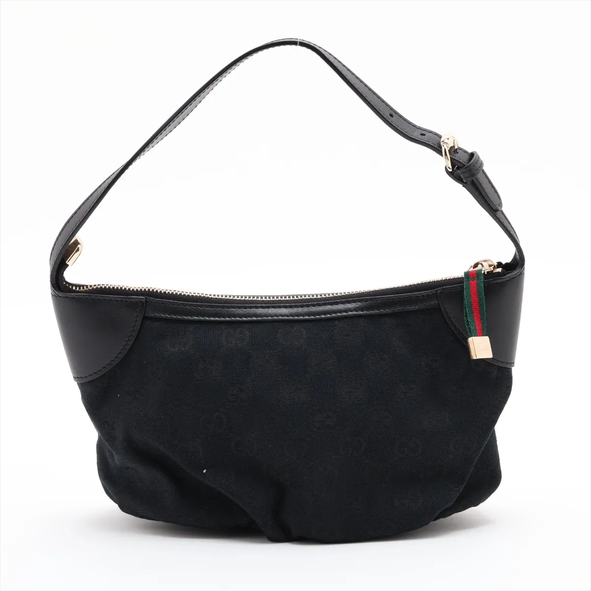 GG Canvas x Leather Shoulder Bag Black 224093 — view 2