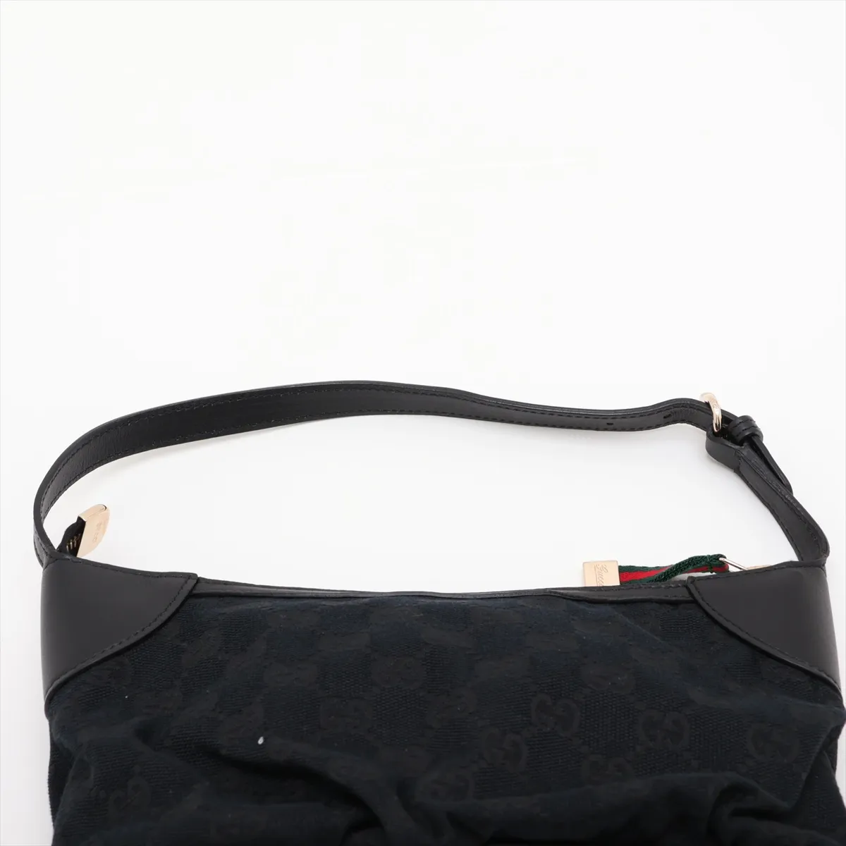 GG Canvas x Leather Shoulder Bag Black 224093 — view 6