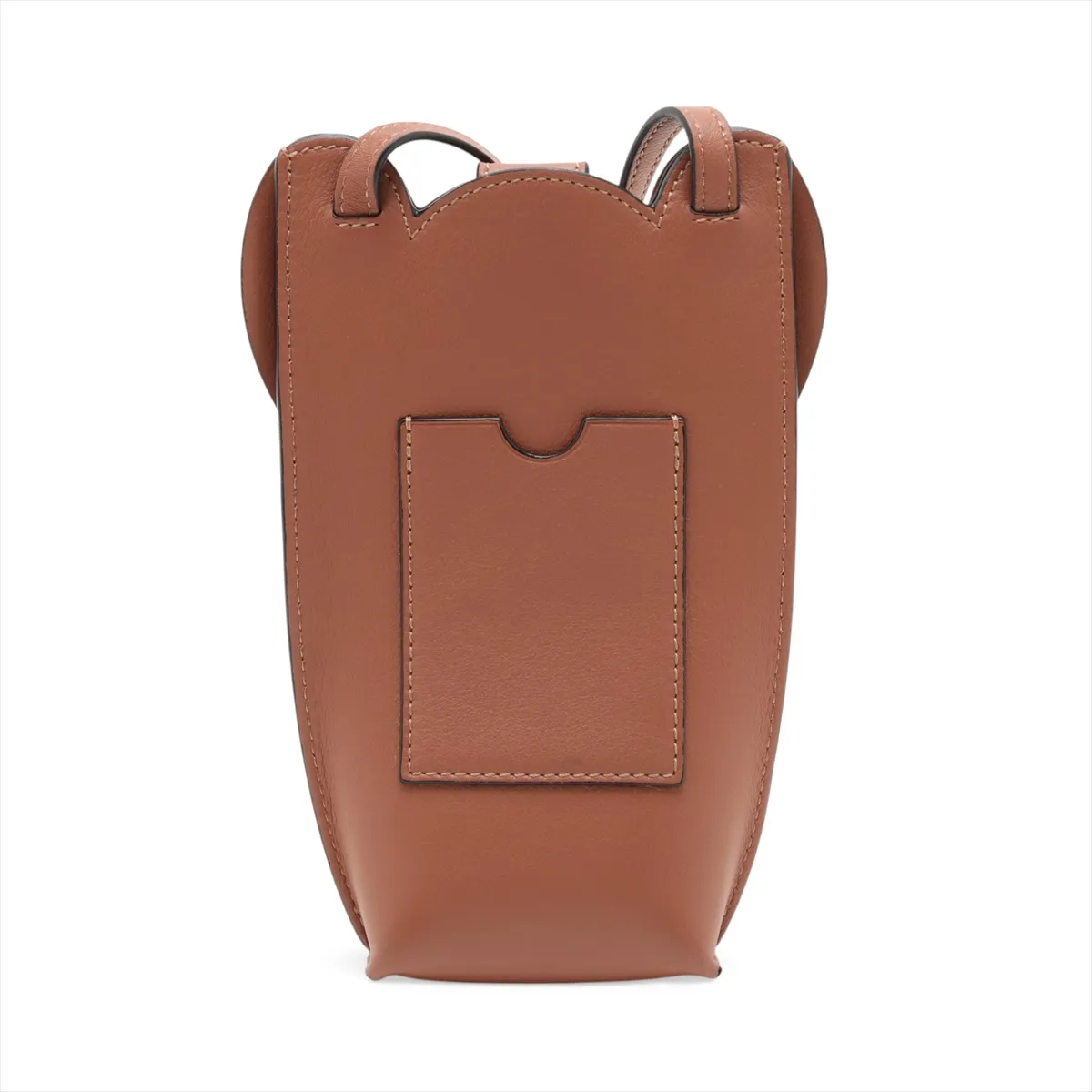 Elephant Pocket Leather Shoulder Bag Brown — view 2
