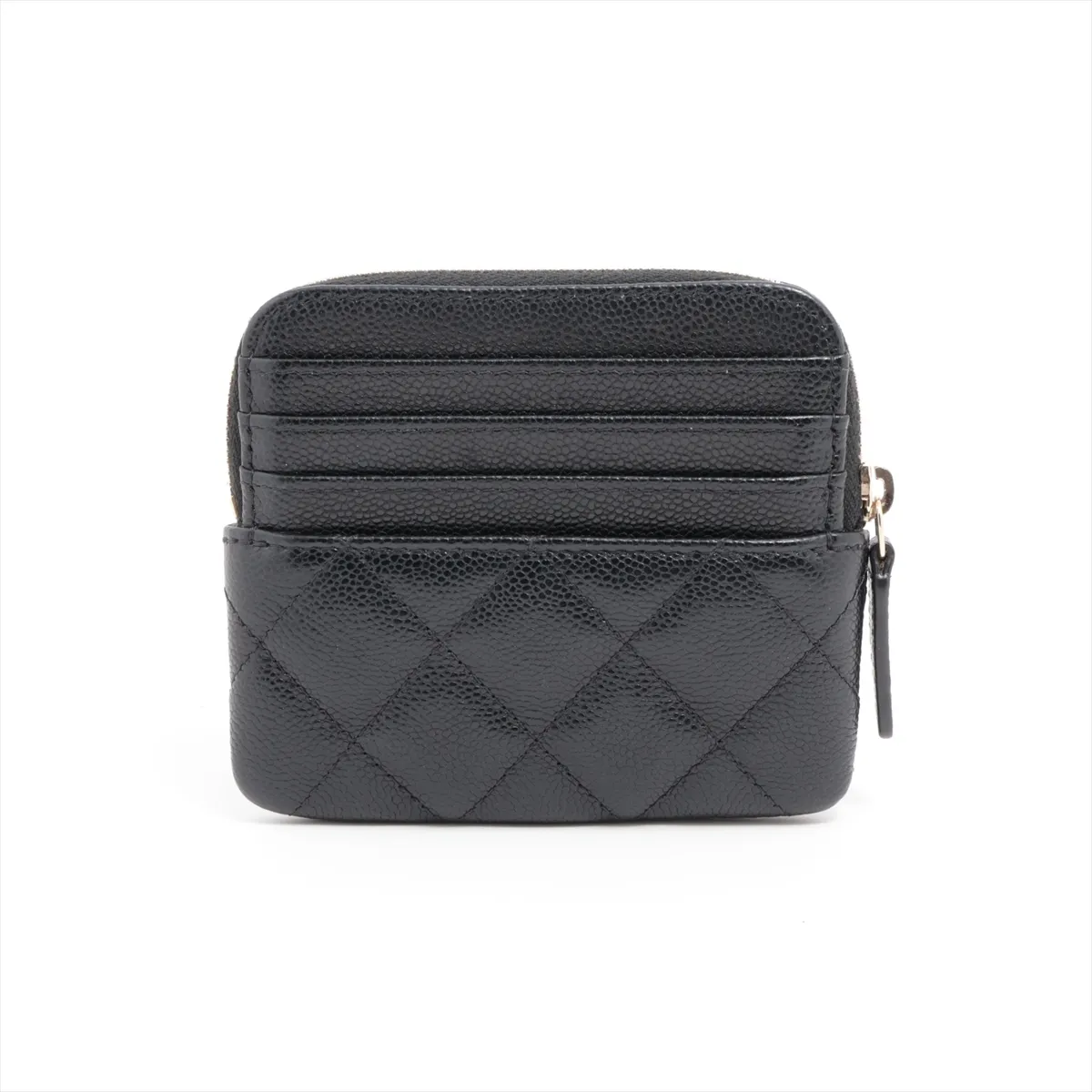 Matelasse caviar skin fragment case black gold hardware CAGT2X6K — view 2