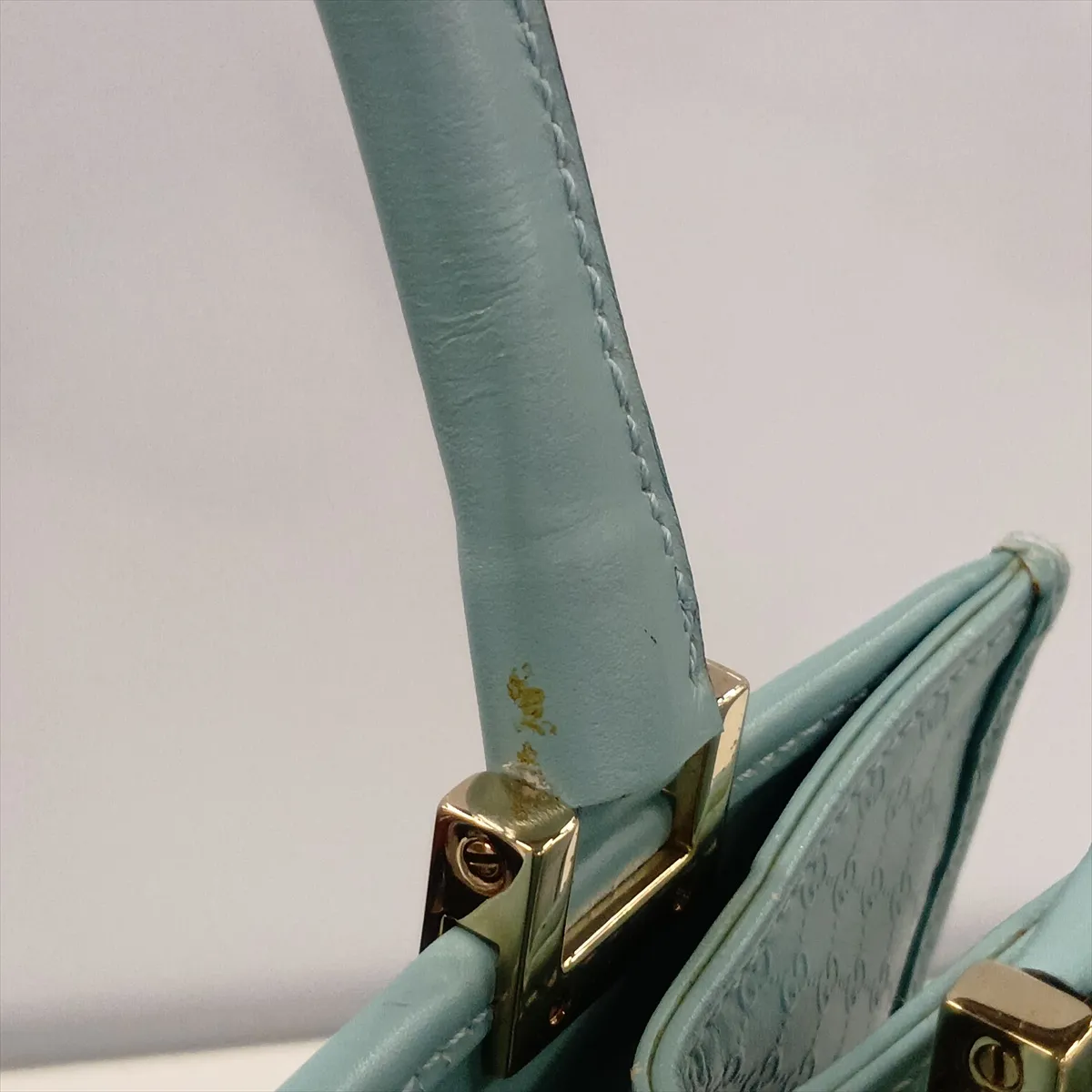 Microguccissima Jackie Leather Handbag, Blue — view 11