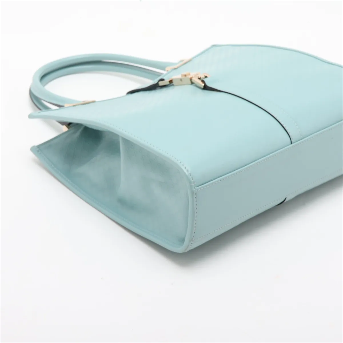 Microguccissima Jackie Leather Handbag, Blue — view 4