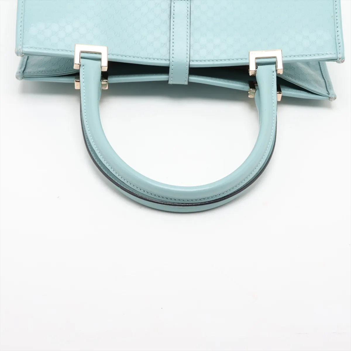 Microguccissima Jackie Leather Handbag, Blue — view 5