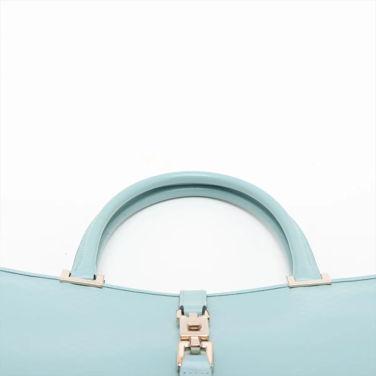 Microguccissima Jackie Leather Handbag, Blue — view 6